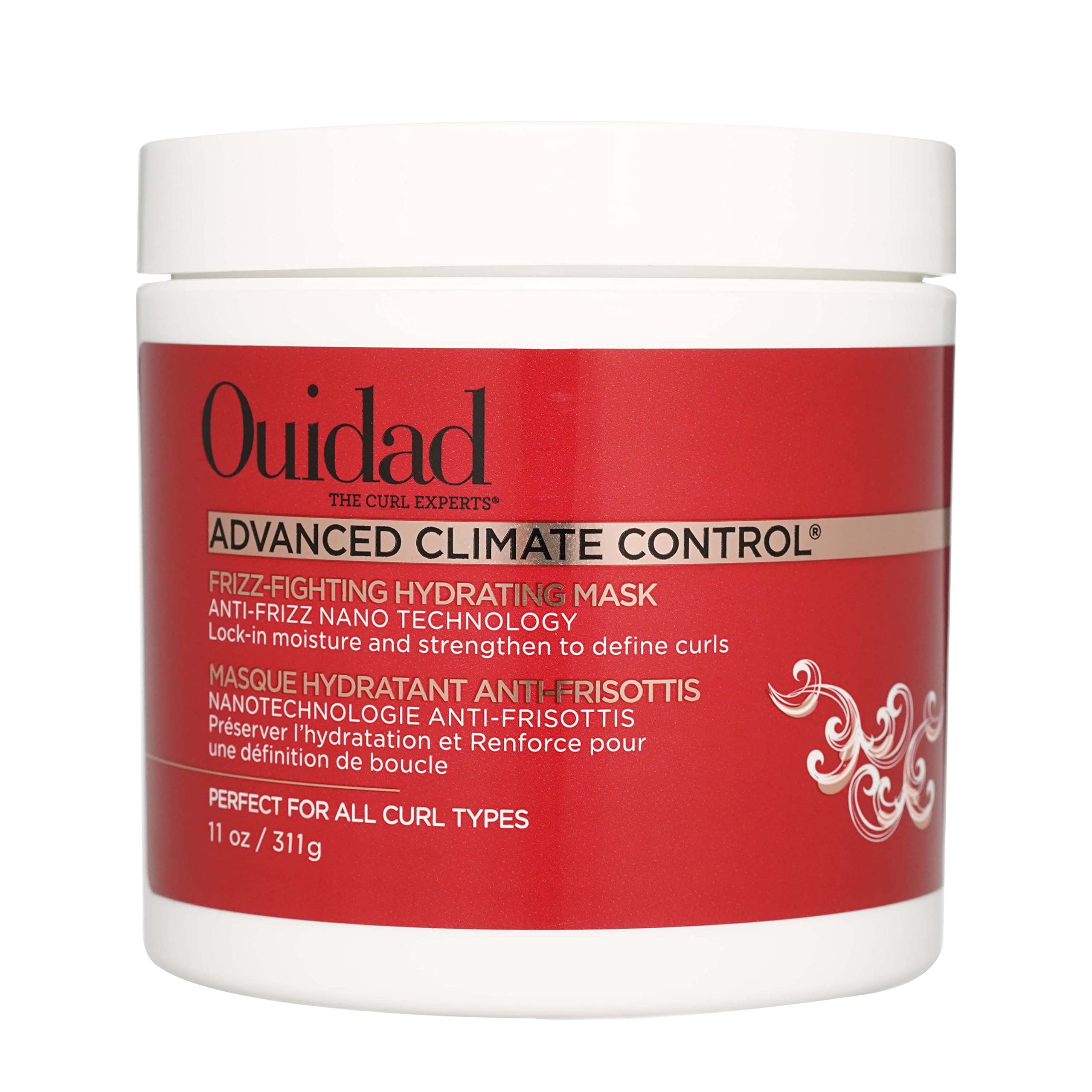 Ouidad Advanced Climate Control Hair Mask - 11 oz, Frizz Control Curly Hair Mask with Vitamin C & Castor Oil, Anti-Frizz Nano Te