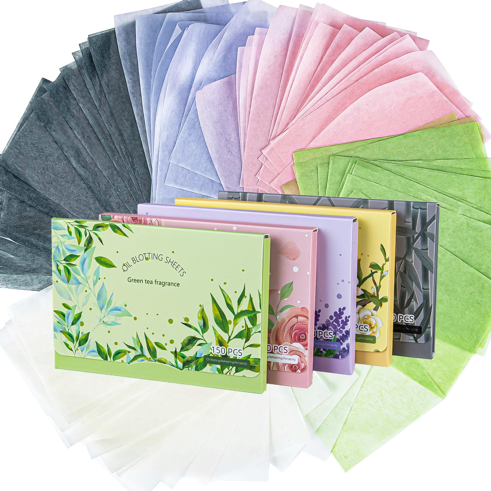 Oil Blotting Sheets for Face - MAQIHAN 5 Scents,750 Counts Oil Absorbing Sheets Blotting Paper for Oily Control Skin Paper,Must 