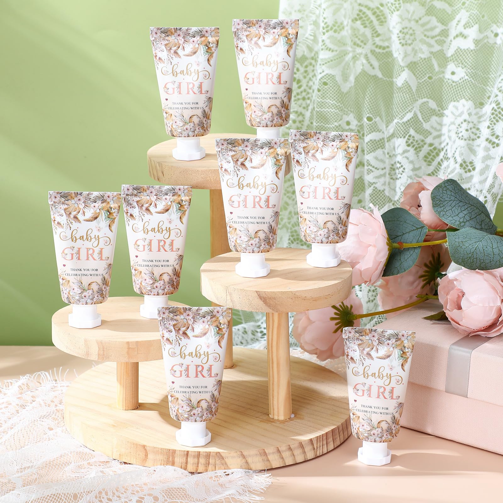 Dansib 48 Sets Boho Baby Shower Hand Cream Gifts Baby Shower Party Favors for Guests Baby Girl Hand Cream Gift Bulk Travel Size