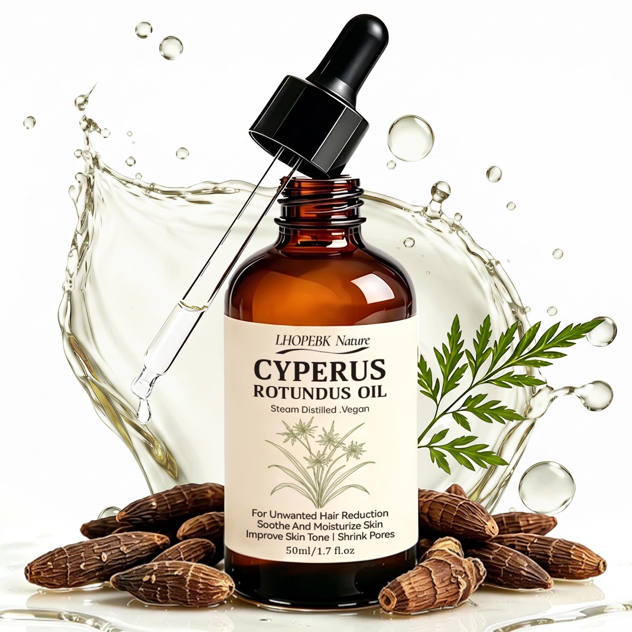 Cyperus Rotundus Oli for Hair Removal: 100% Pure Natural for Reducing Body Hair 60s Quick Absorption Shrinking Pores Prevents In