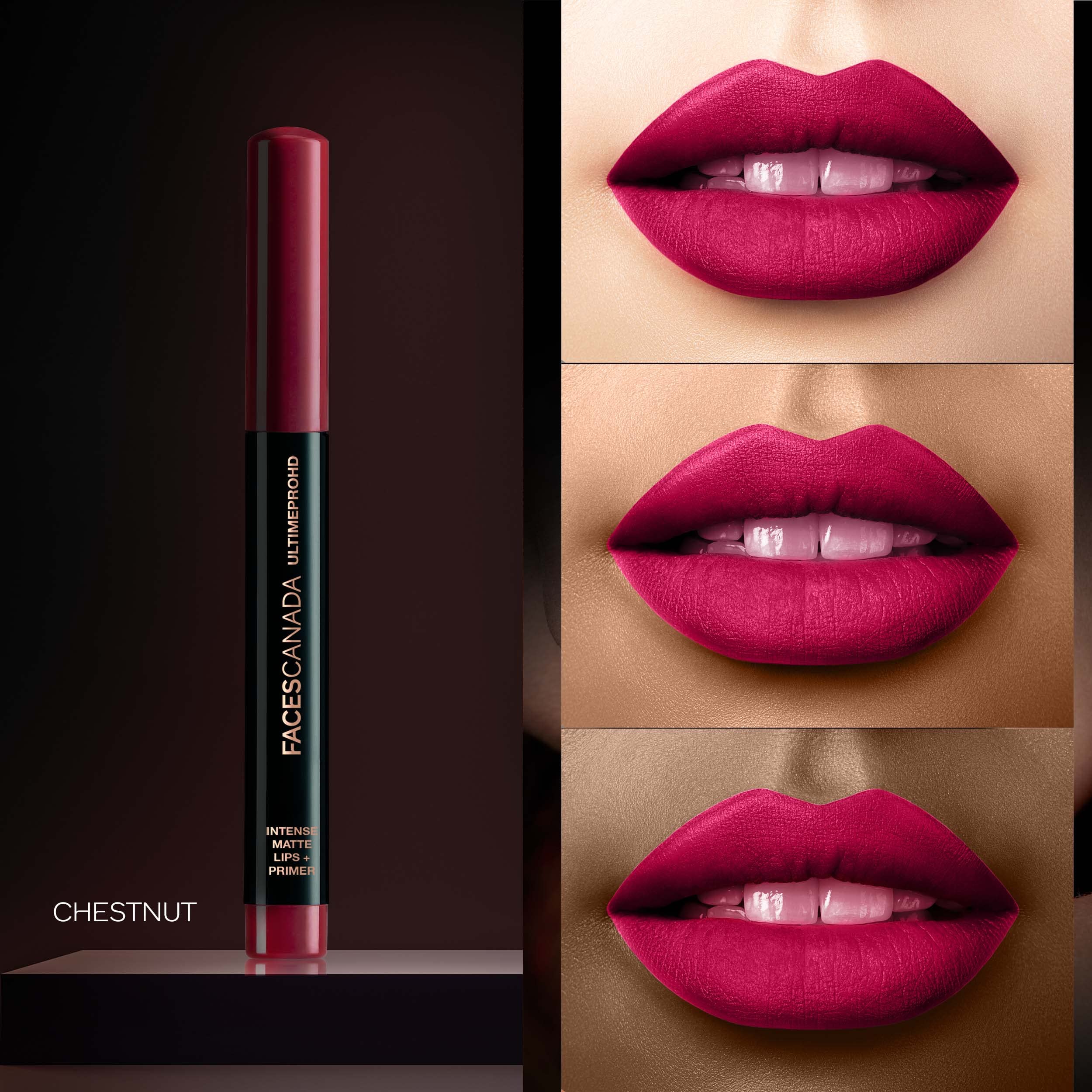 FACESCANADA Ultime Pro HD Intense Matte Lipstick + Primer - Chestnut 27 | 9 Hour Long Lasting Lip Color | Lightweight & Smudge P