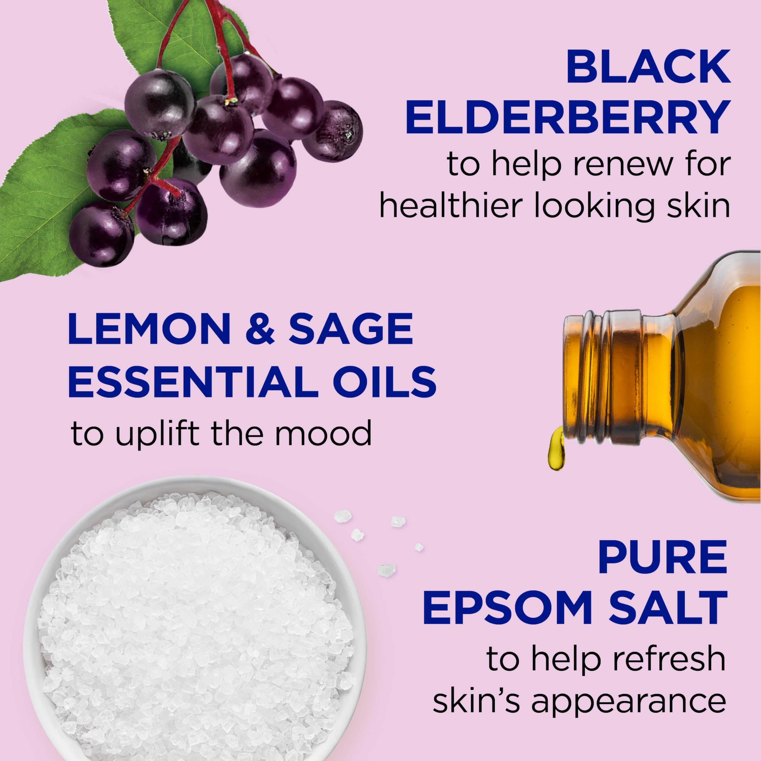Dr Teal'S Foaming Bath With Pure Epsom Salt, Black Elderberry With Vitamin D, 34 Fl Oz (Pack Of 4) (Packaging May Vary)