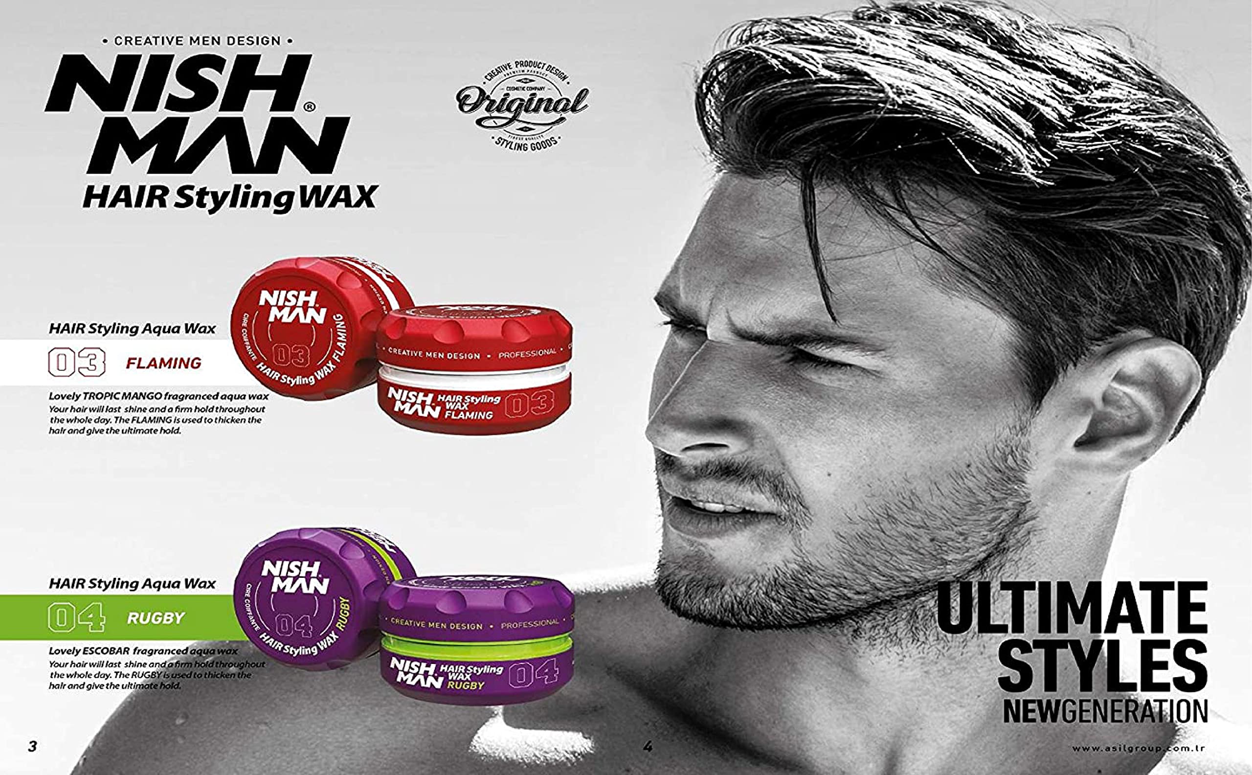 nishman Hair Styling Series (04 Rugby AQUA WAX, 150ml)