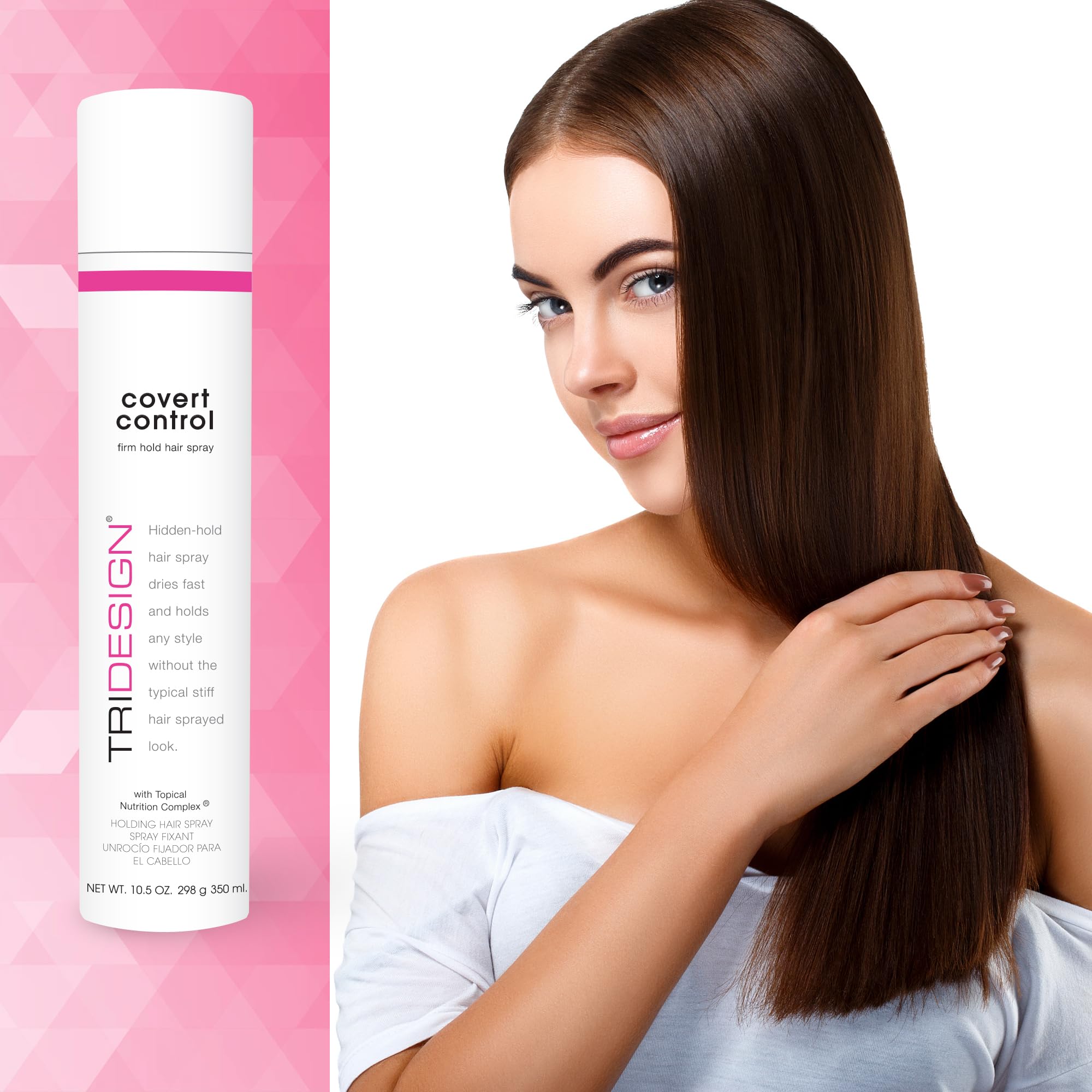 Tri Design Covert Control - Fast-Drying Hairspray For Women & Men, Aerosol Strong Hold Setting Spray, Hair Products, 2 Pack Of 1