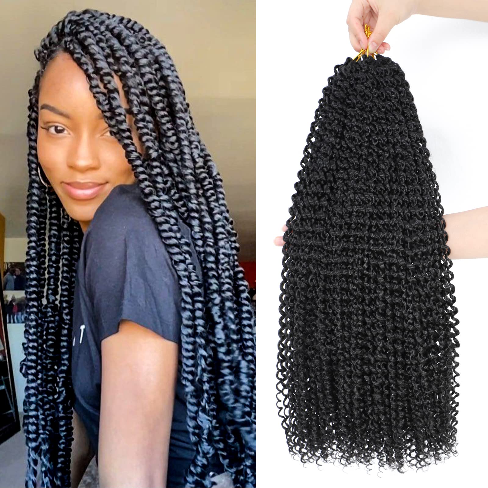 Dansama 24 Inch Passion Twist Hair Water Wave Braiding Hair For Butterfly Style Crochet Braids Bohemian Hair Extensions (24Inch,