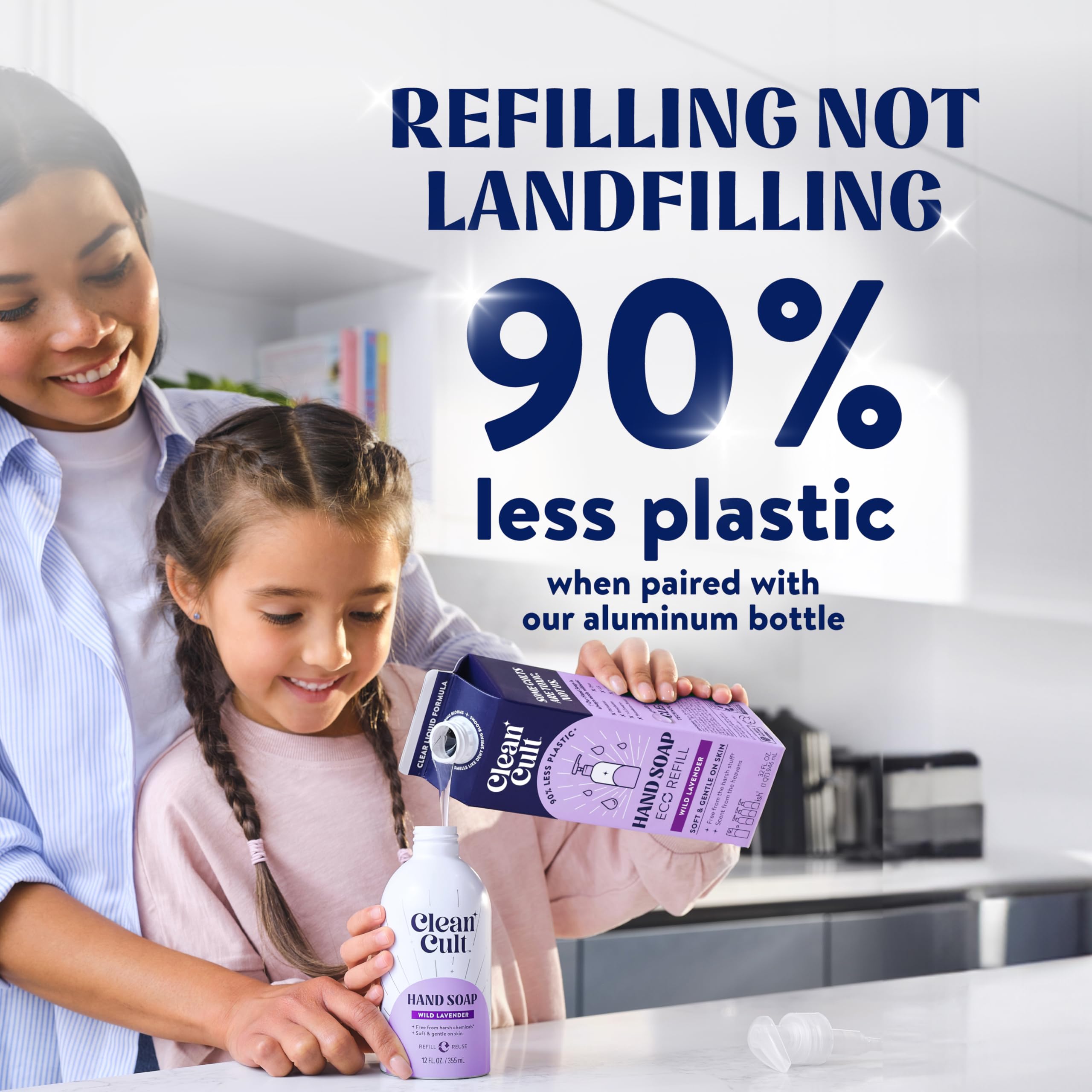 Cleancult - Liquid Hand Soap Refills - Sea Minerals - Gentle On Sensitive Skin - Made With Aloe Vera & Essential Oils - Eco Frie