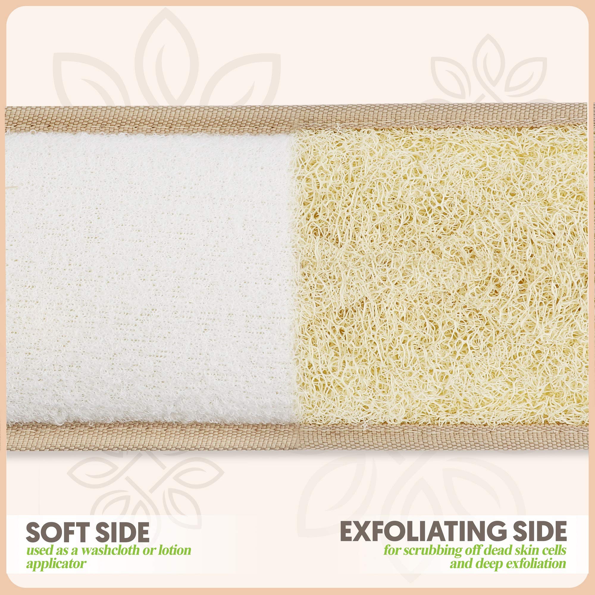 Exfoliating Natural Loofah Back Scrubber For Shower To Clean Your Back Deeply - 1 Count(1 Pack)