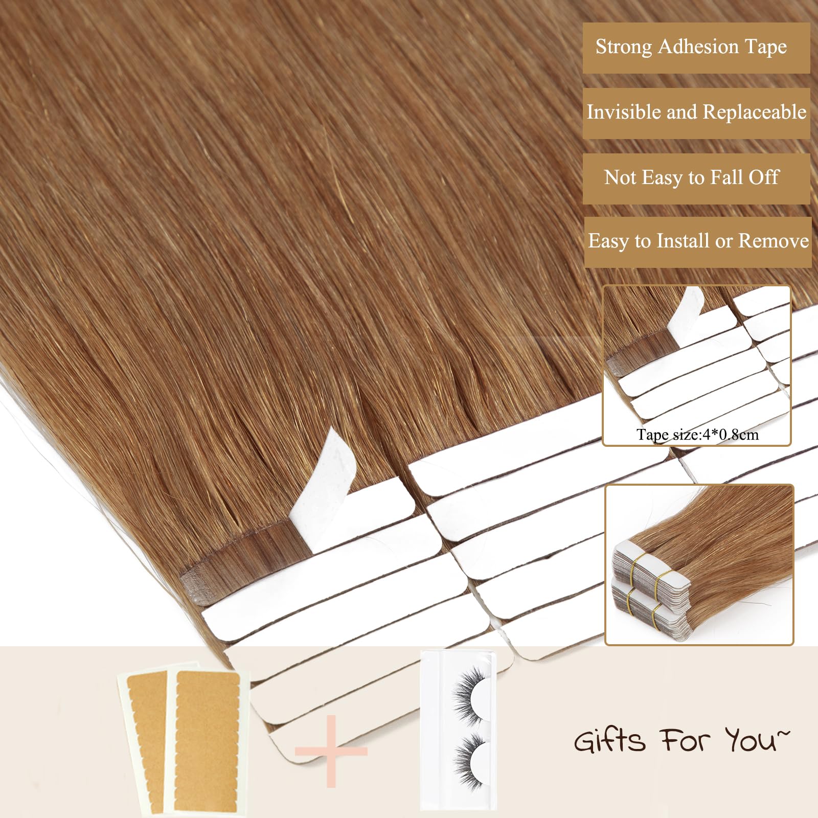 Loxxy Tape In Extensions Human Hair Real Remy Hair Extensions Tape In Human Hair Natural Silky Straight Invisible Double Sided R