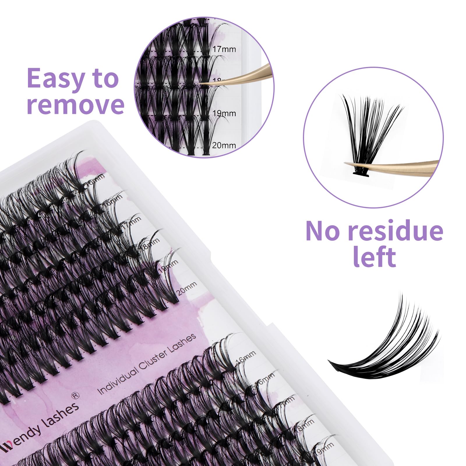 40/50D Cluster Lashes Individual Lash Clusters 16-20Mm Mixed Length C/D Curl Eyelash Light Diy Lash Clusters Thin Band Eyelash S