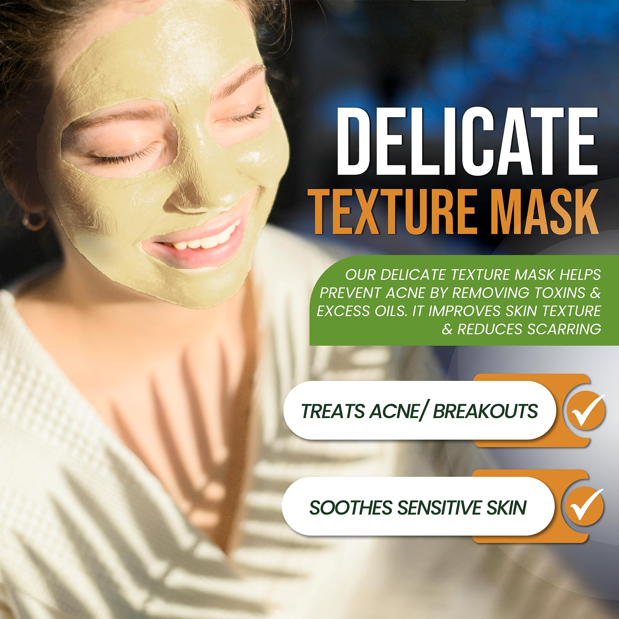 AMVital Turmeric Face Mask, Clay Facial Masks with Vitamin C, Skin Care for Acne and dark Spots, Smooth & Refine Pores, Anti Agi