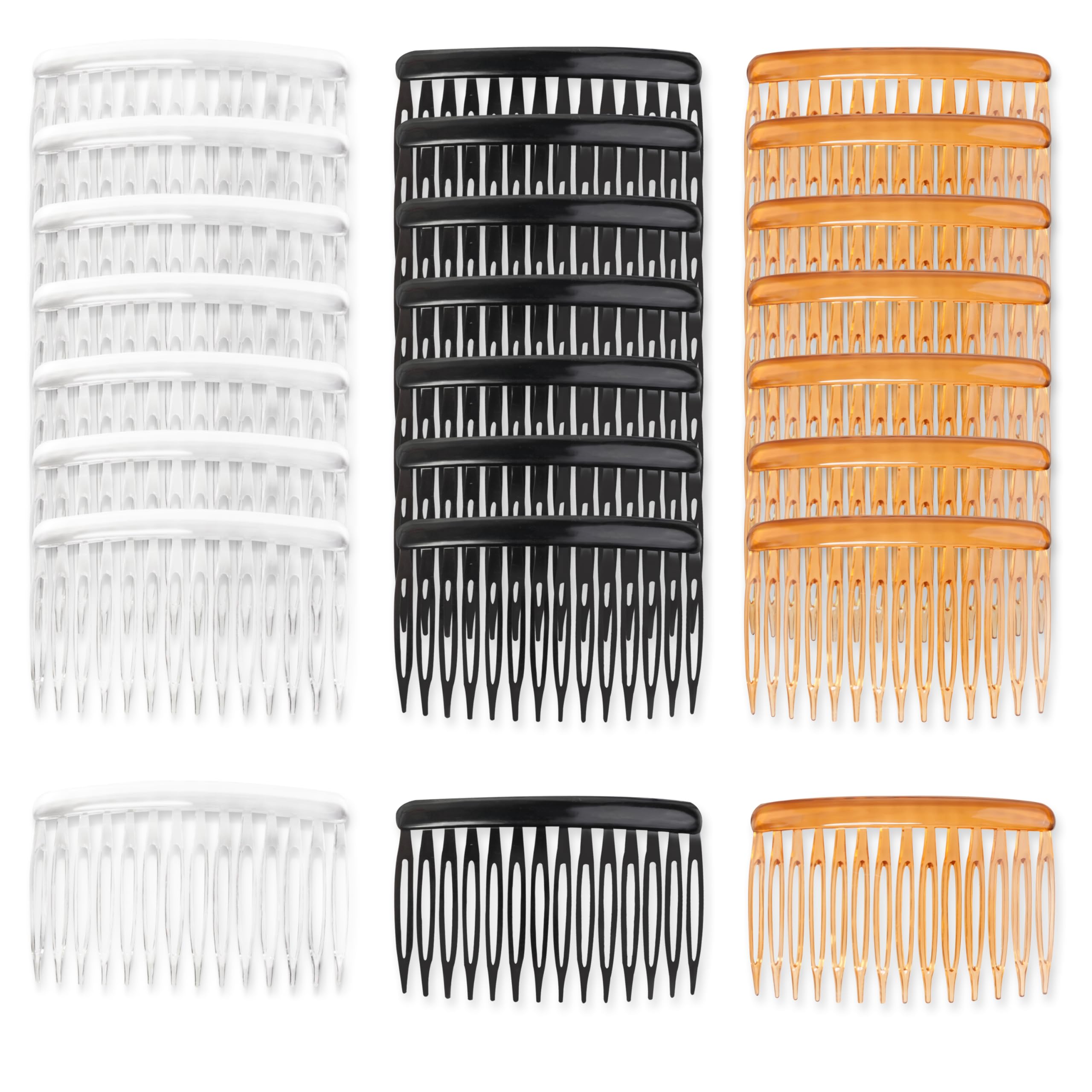 TaShow 24 PCS Hair Side Combs for Women Fine Thin Hair, 14 Teeth Decorative Hair Combs for Women Girls Bridal Wedding Veil,Wide,