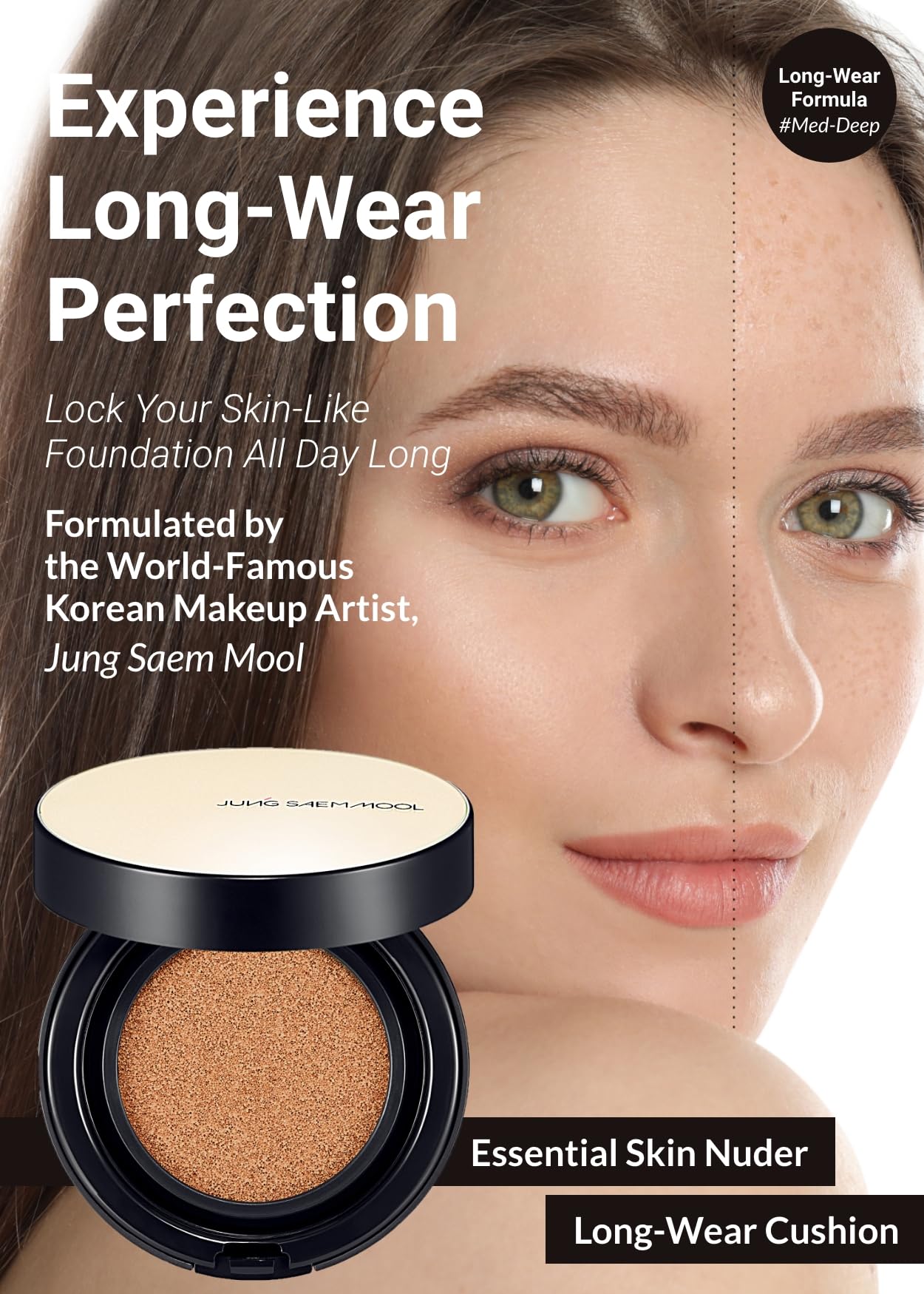 [Jungsaemmool Official] Essential Skin Nuder Long Wear Cushion (Refill Included) (Medium Deep)
