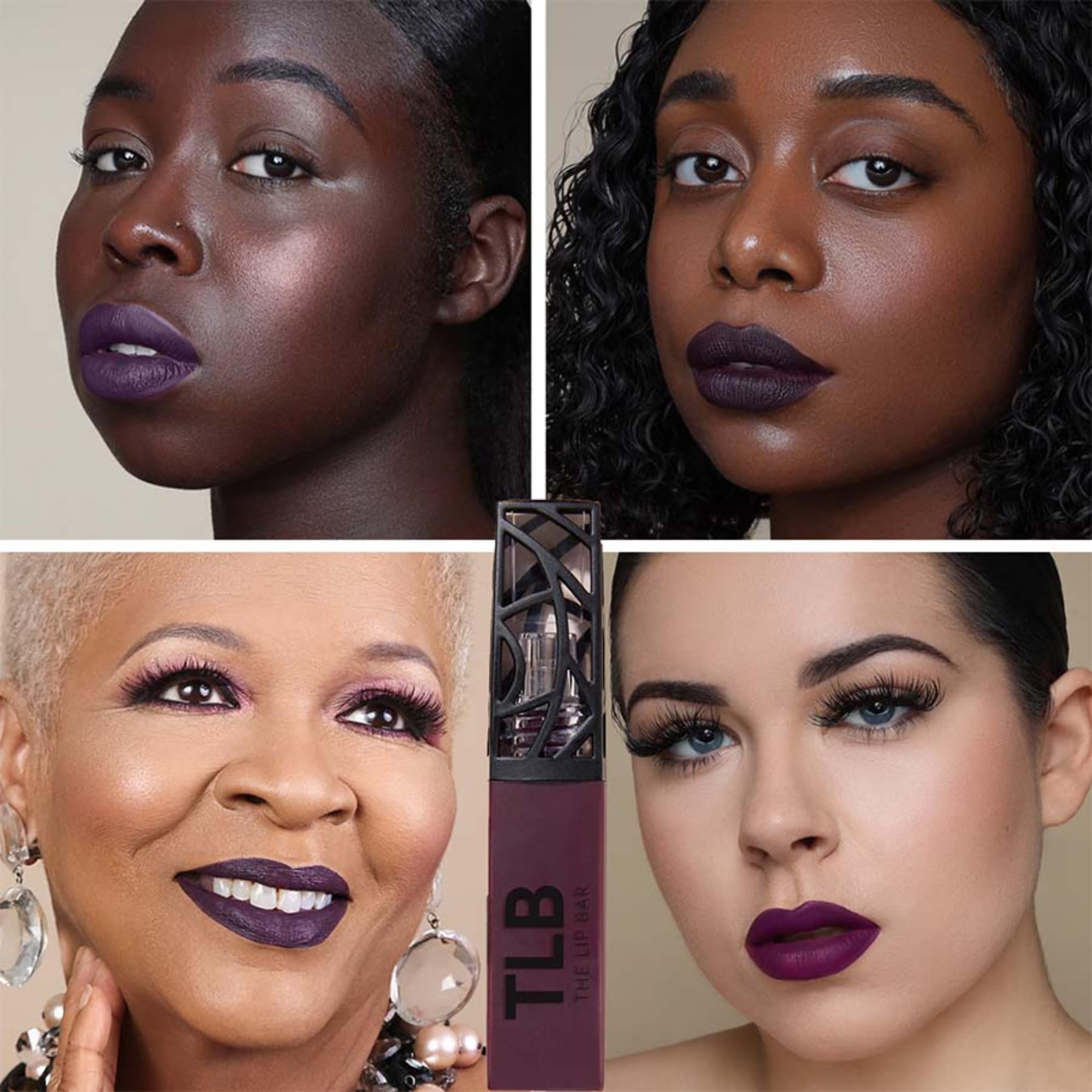 The Lip Bar Vegan Liquid Matte Lipstick, High Pigment Color & Long-Lasting with 8-12 Hours of Wear, Drama Queen - Deep Eggplant