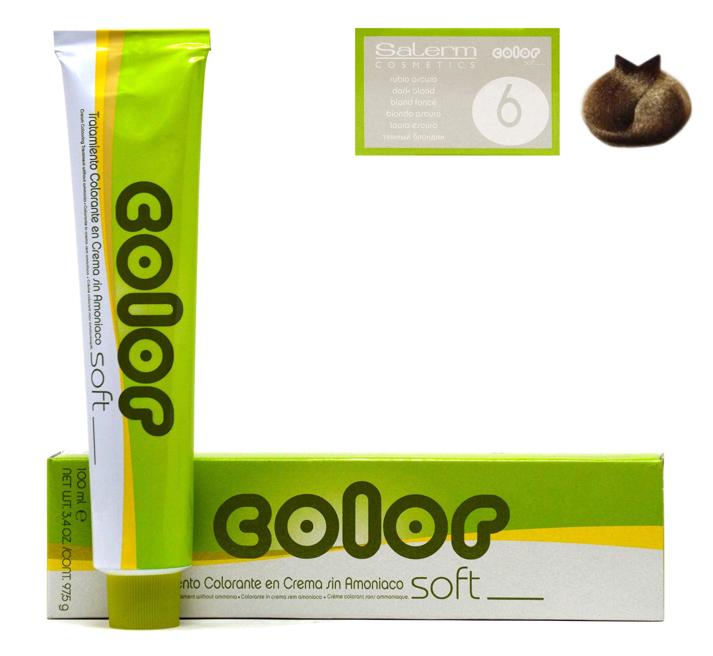 Salerm Colorsoft Cream Treatment Without Ammonia #6 Dark Blonde, 3.4 Ounce