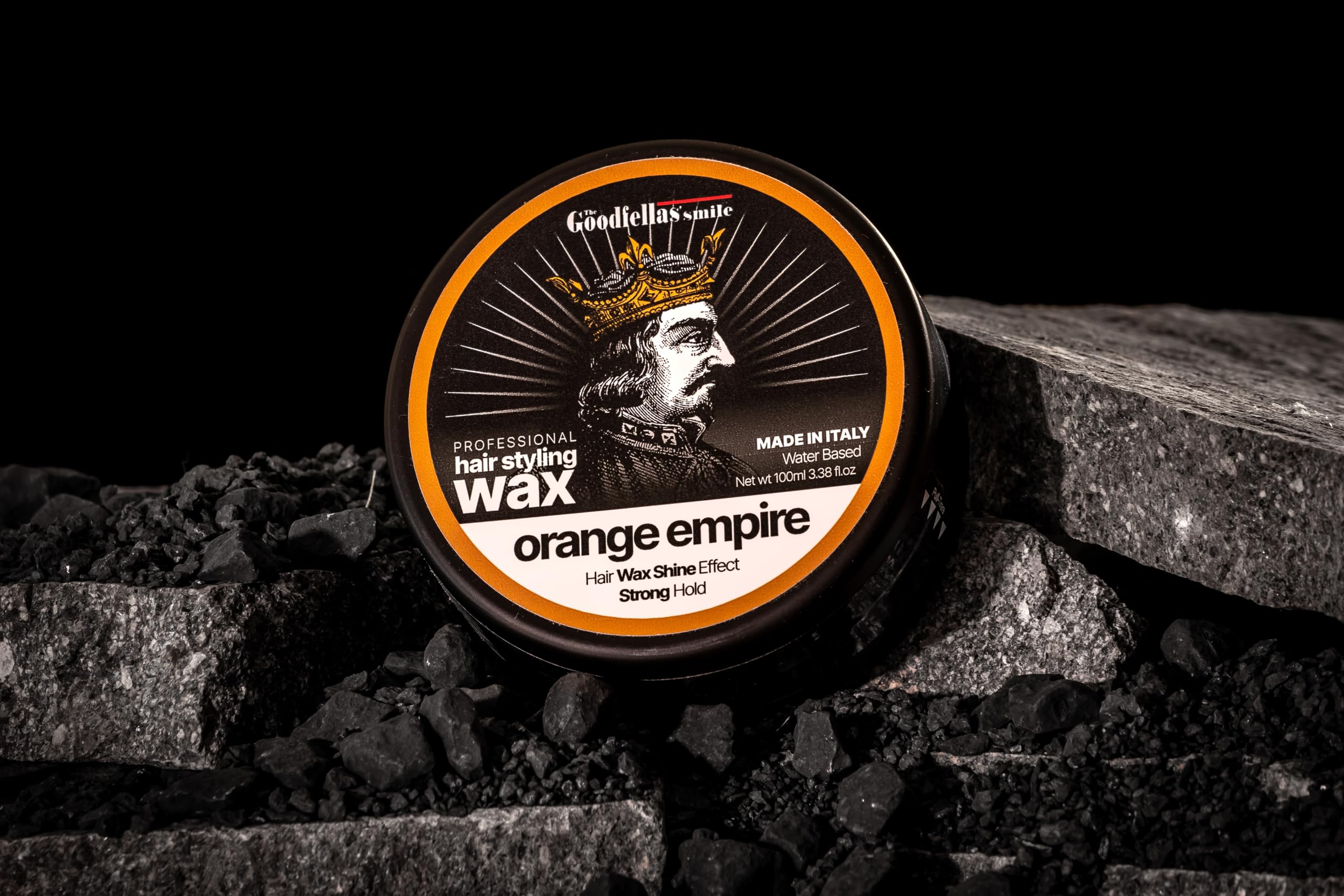 The Goodfellas' smile Hair Wax Fiber/Pomade, Strong Hold Formula, 100ml, Made in Italy (Orange Empire)