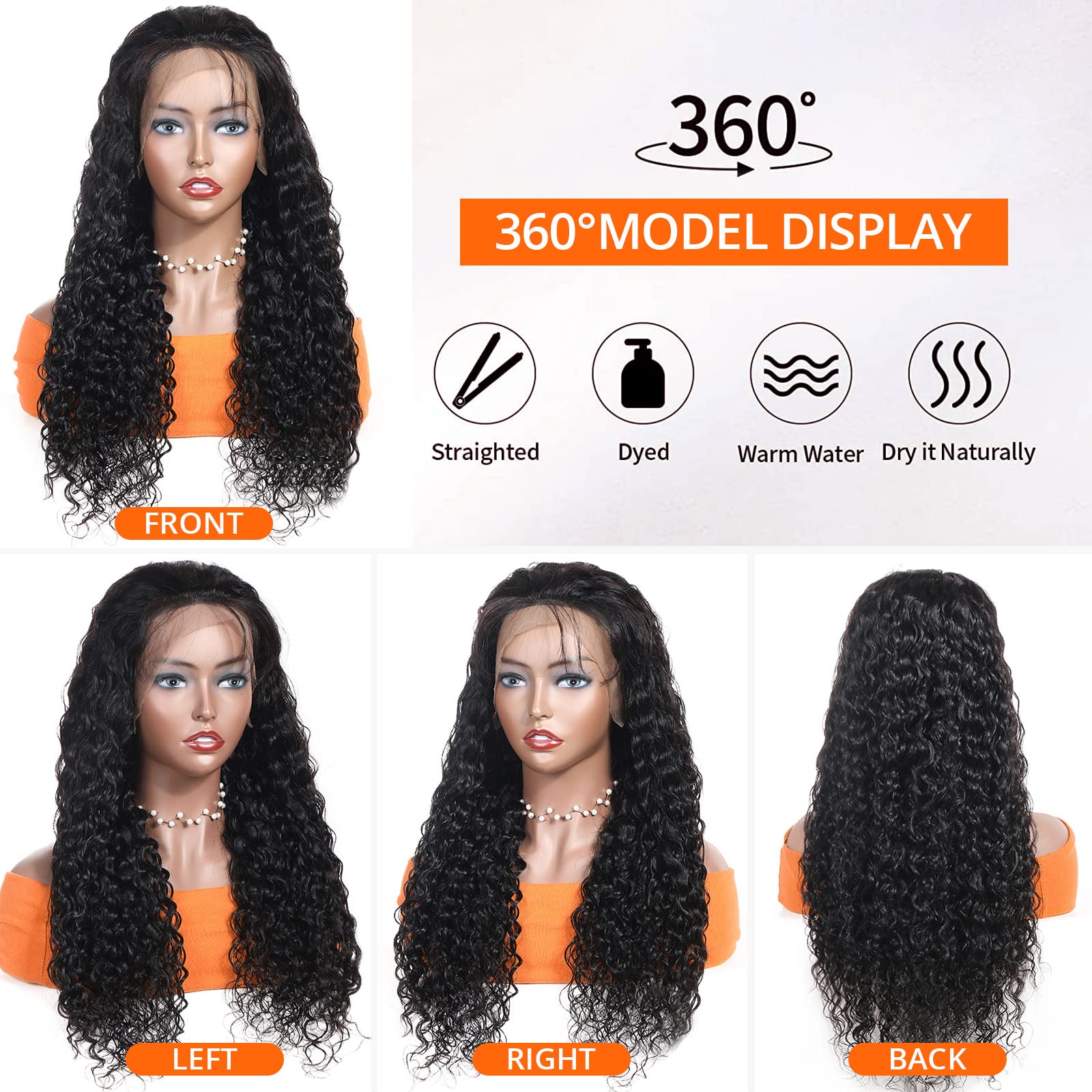 Aisi 13X4 Deep Wave Lace Front Wigs Human Hair 180 Density Pre Plucked Lace Frontal Wigs Human Hair Deep Wave Lace Frontal Wigs