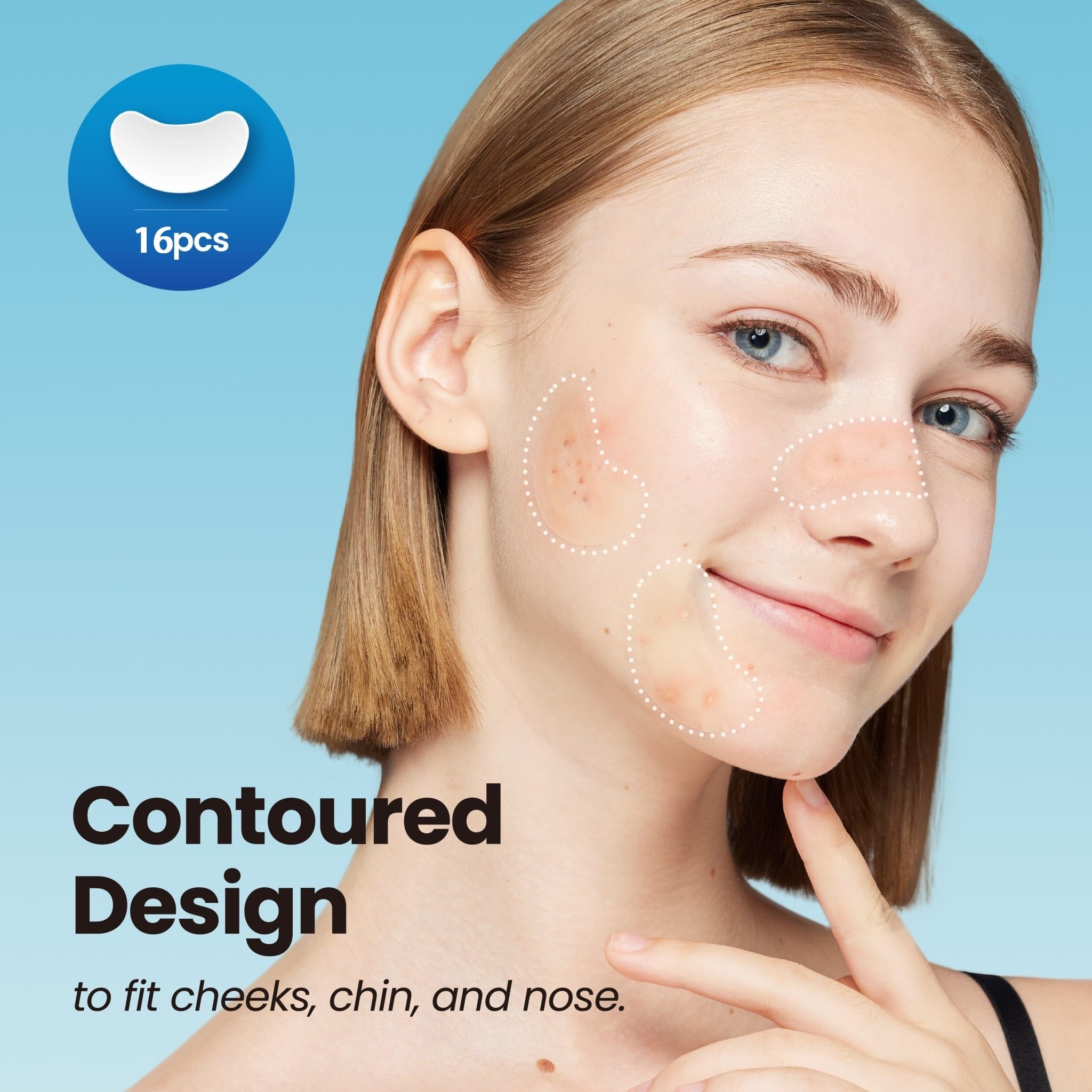 DERMA ANGEL Large Pimple Patches for Nose Chin and Forehead Pores Breakout and Spot Treatment - Acne Patches for Face Hydrocollo