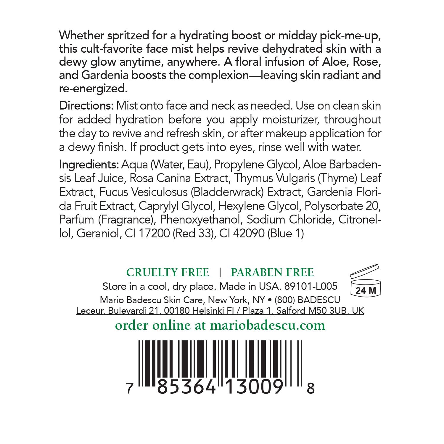 Mario Badescu Facial Spray Aloe, Rose Water And Chamomile - Lavender Duo For Face, Neck Or Hair, Cooling And Hydrating Face Mist