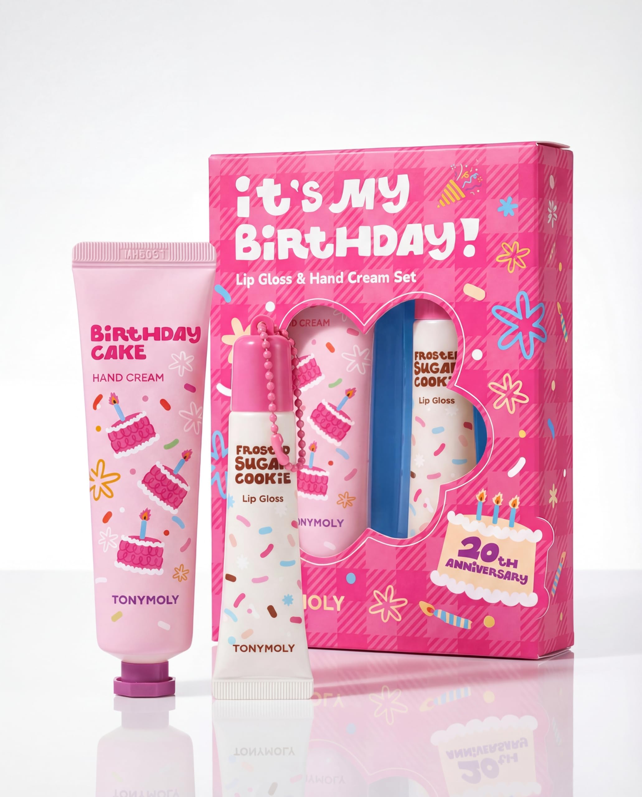 TONYMOLY Birthday Hand Cream & Lip Gloss Set  Cake, Sugar Cookie