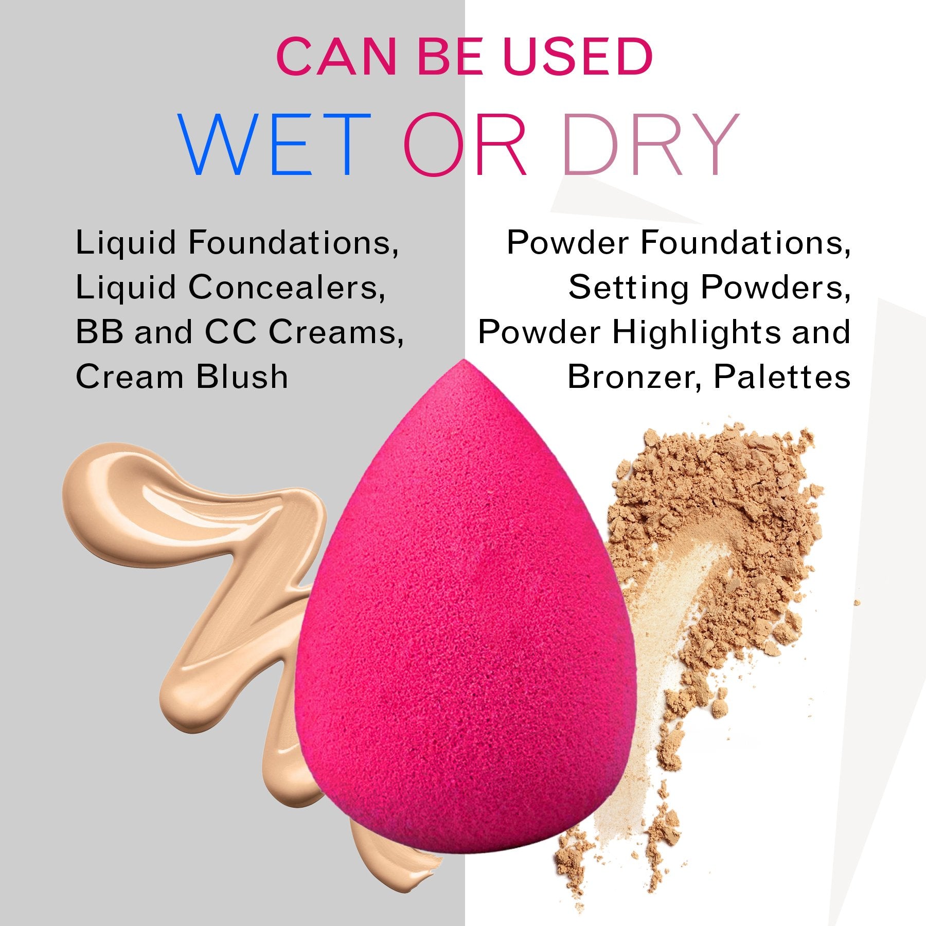 The Beauty Box Professional Beauty Makeup Blending Cosmetics Sponge, Flawless Foundation Blending For Liquids, Creams, Powder, C