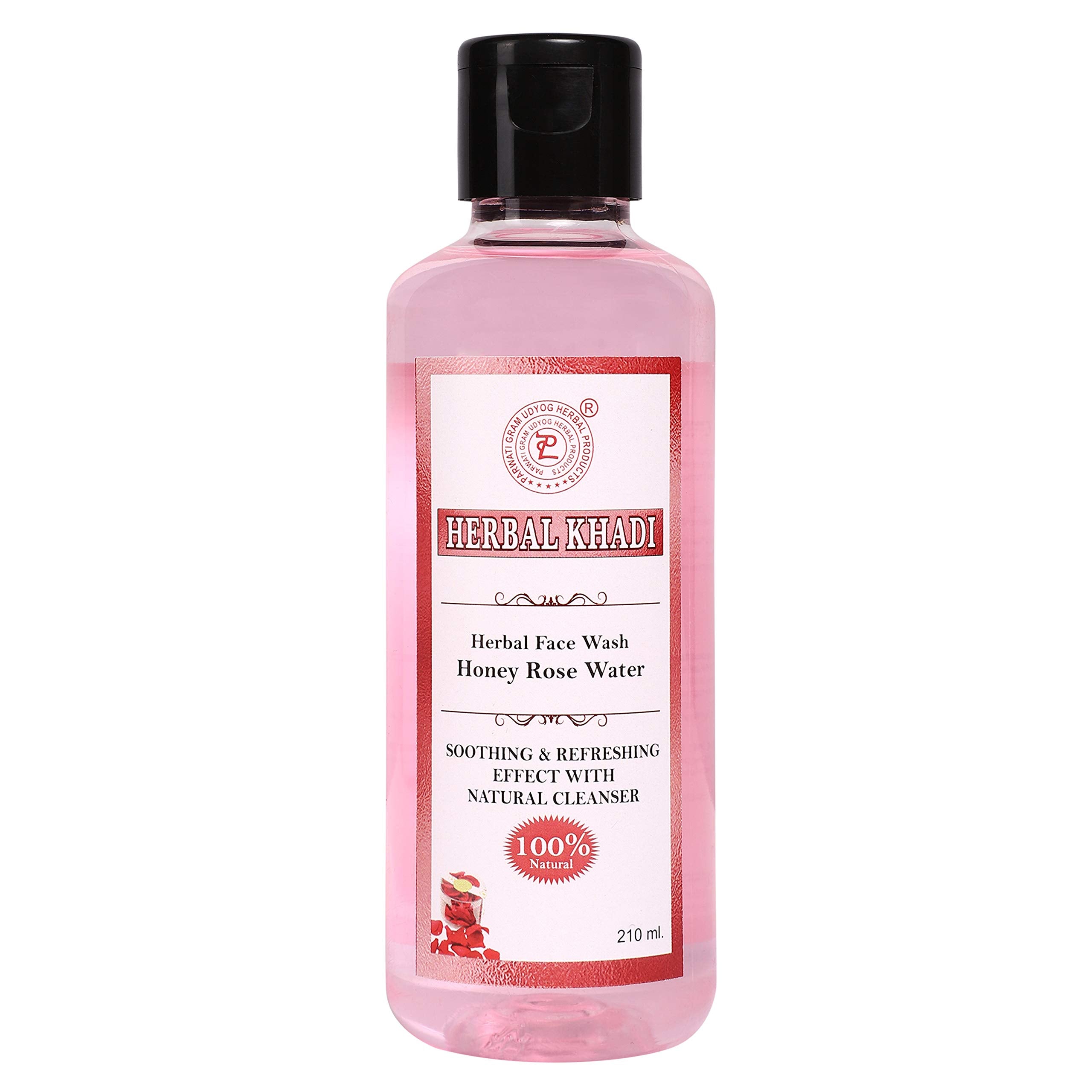 Herbal Khadi Honey Rose 100% Natural Purifying Face Wash For Glowing Soothing Moisturized Skin With Anti Acne Oil Control Proper