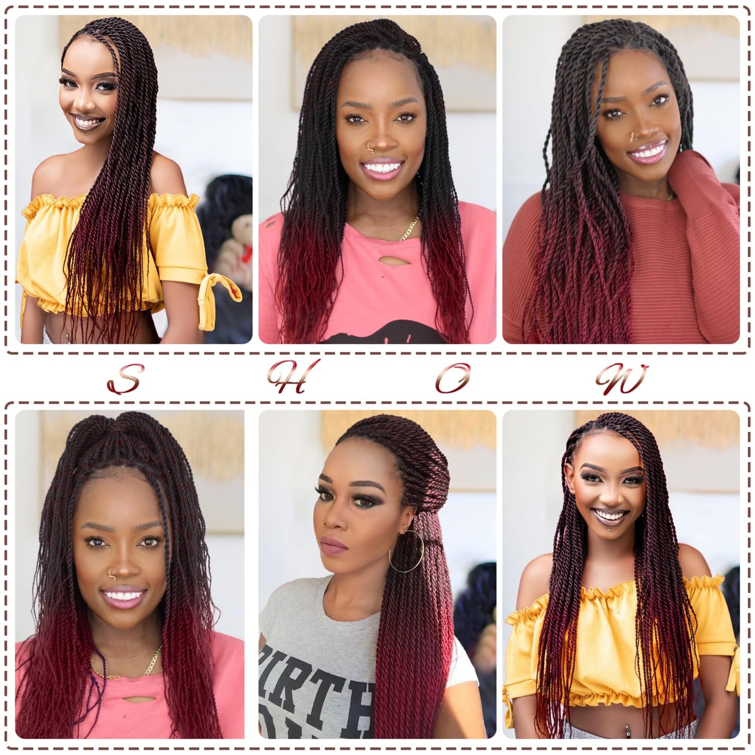 Red Crochet Hair For Black Women 14 Inch Senegalese Twist Crochet Hair 8 Packs Short Crochet Hair Small Twist Crochet Hair Pretw
