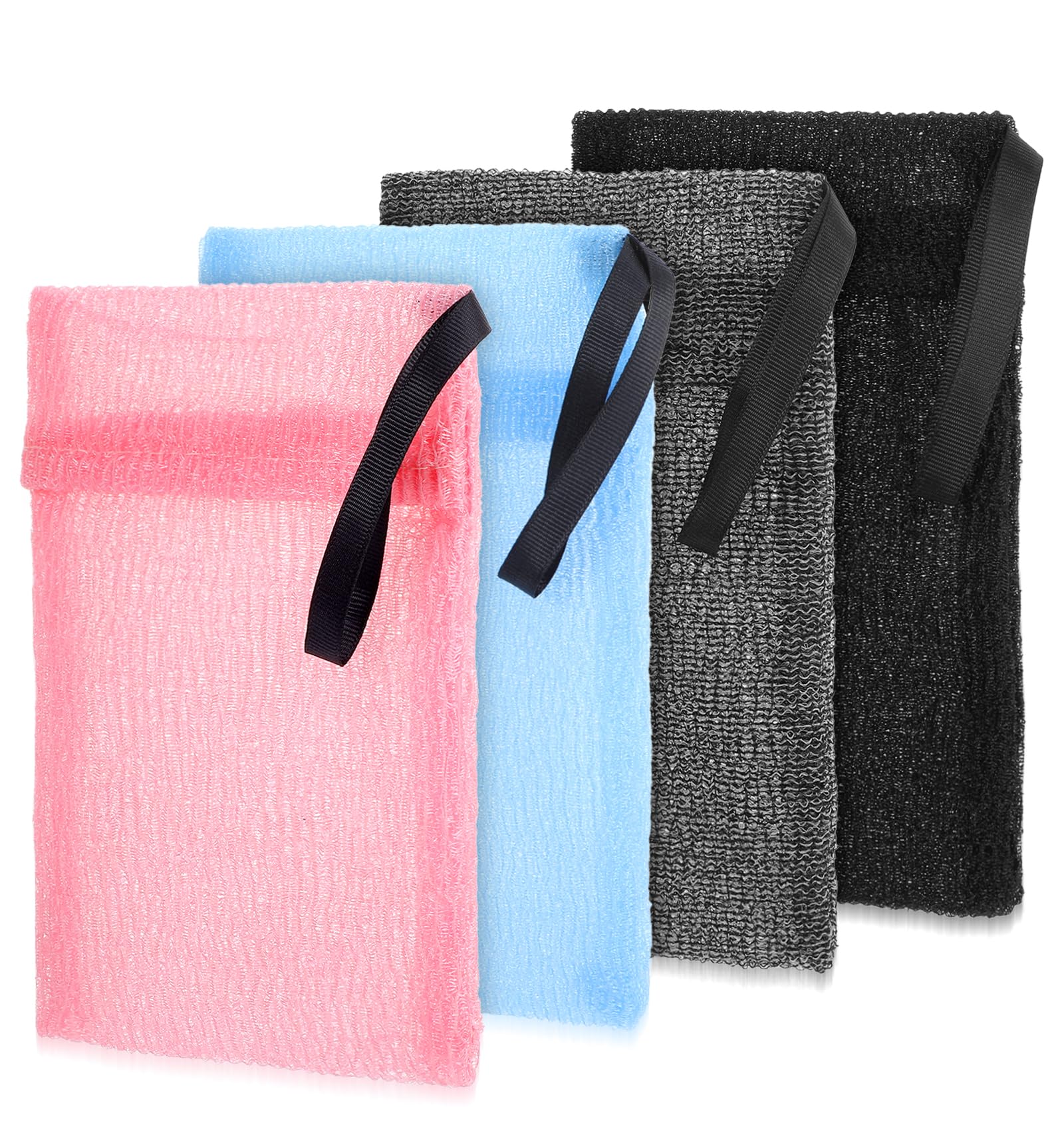 ValueBargain 4 Pcs Bar Soap Bag for Washing Body, Exfoliating Soap Bag Scrubber Pouch Sack for Bath Shower, Facial Cleaning, Tra