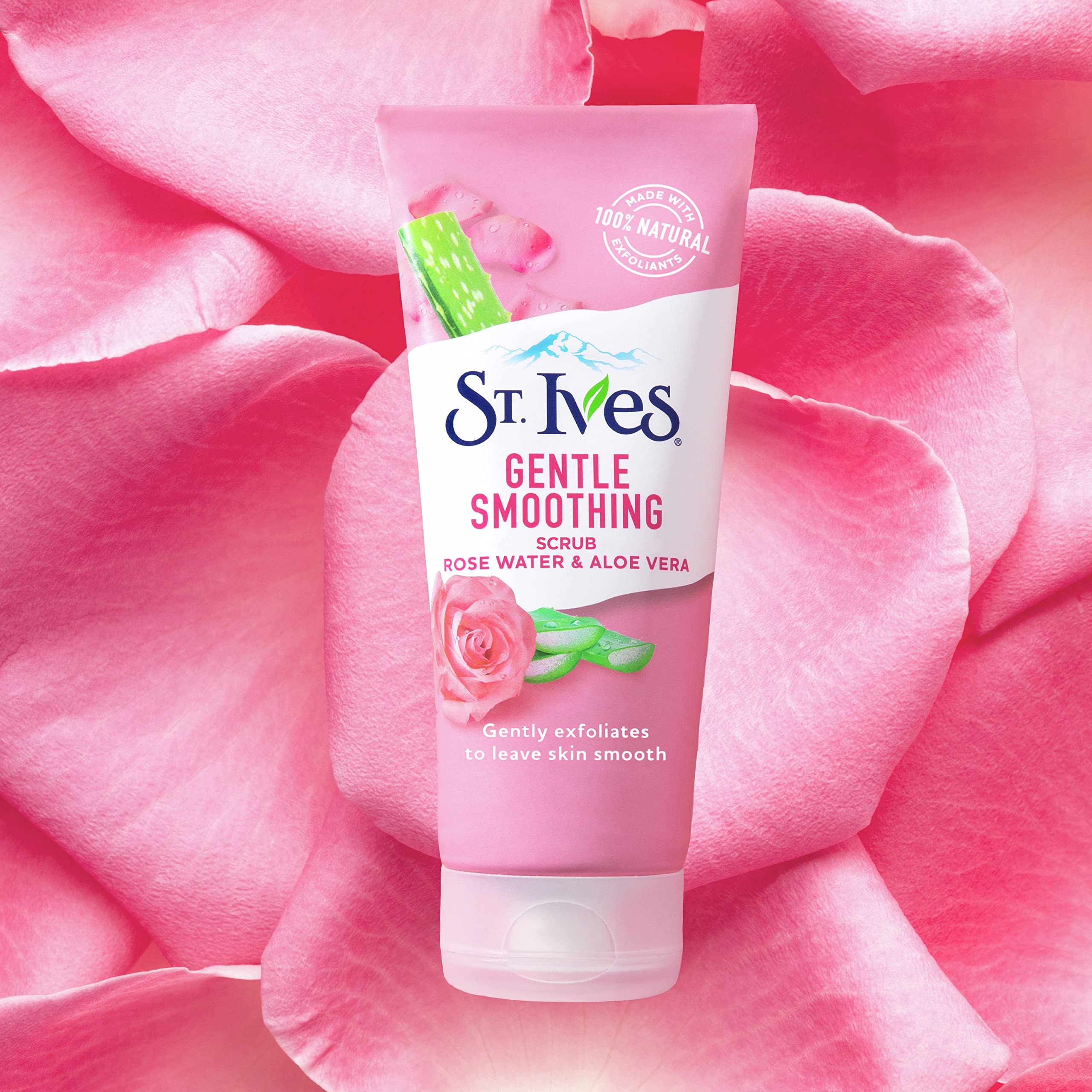 St. Ives Gentle Smoothing Face Scrub Our Gentlest Scrub Yet Rose Water And Aloe Vera Made With 100 Percent Natural Exfoliants, P