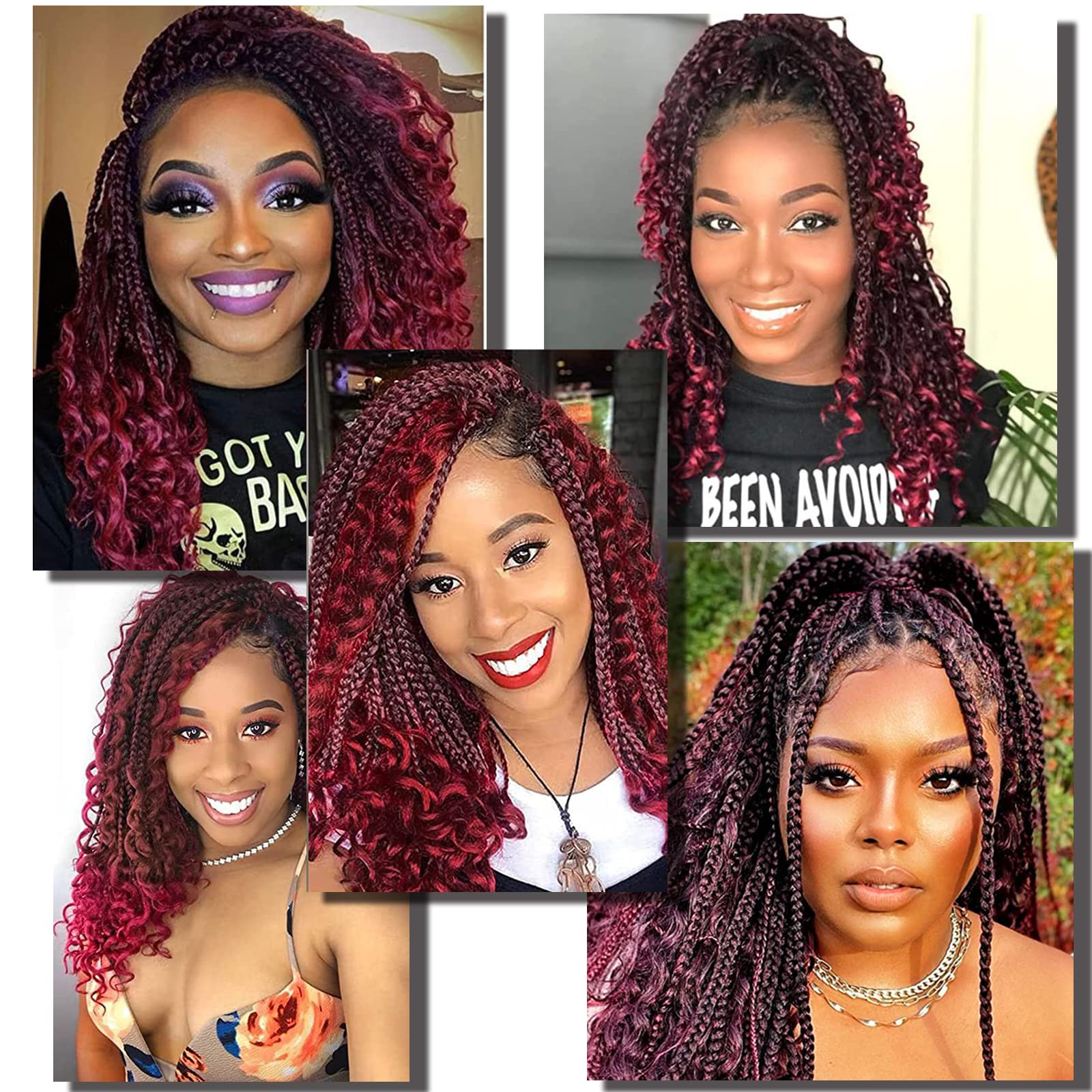 Liang Dian 14 Inch 8 Packs Goddess Box Braids Crochet Hair Pre Looped Boho Box Braids Crochet With Curly Ends Synthetic Braiding