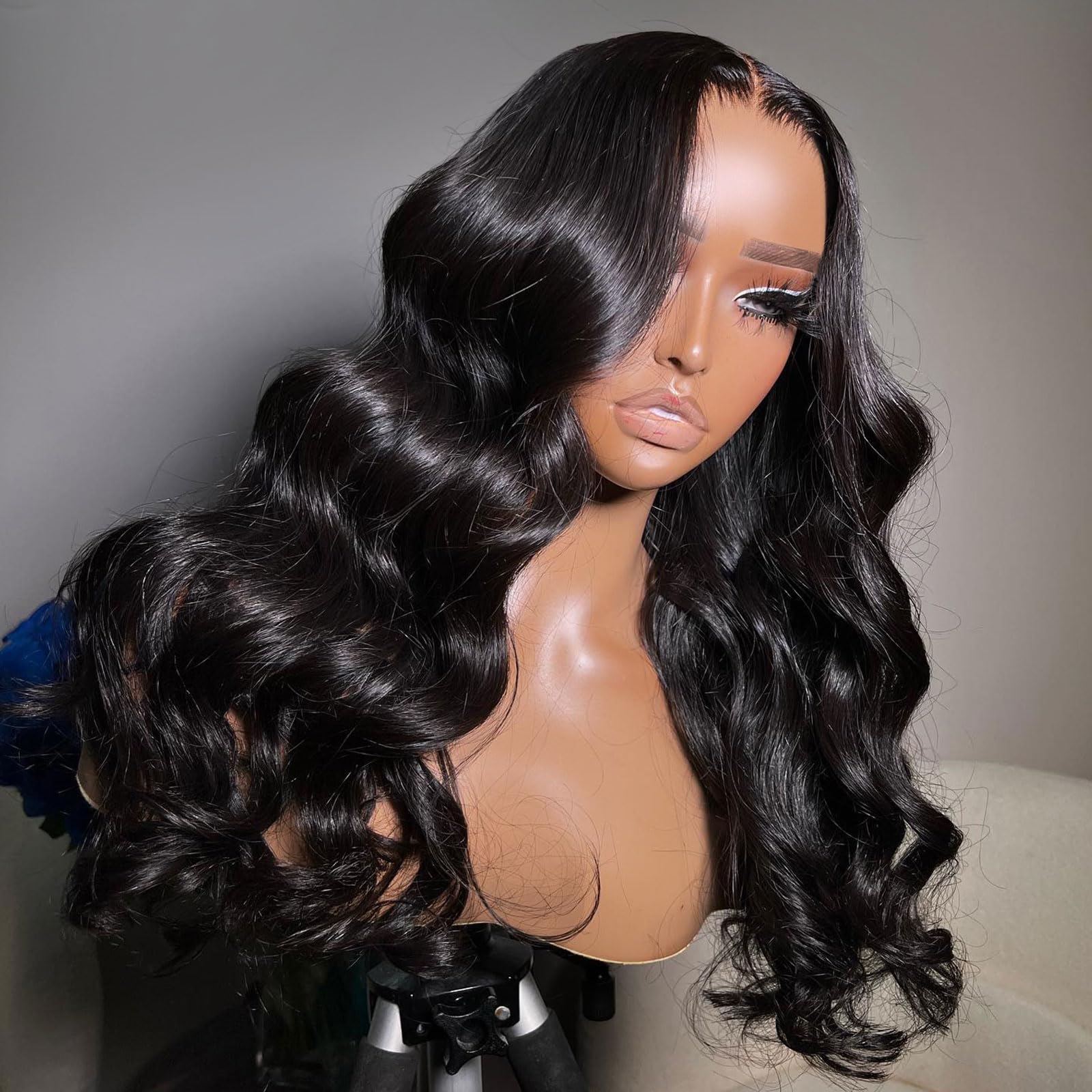 Beeos 13X6 Full Frontal Skinlike Real Hd Lace Wig, 0.10Mm Ultra-Thin Invisible Hd Lace 250% Density Pre-Plucked Bleached Knots B