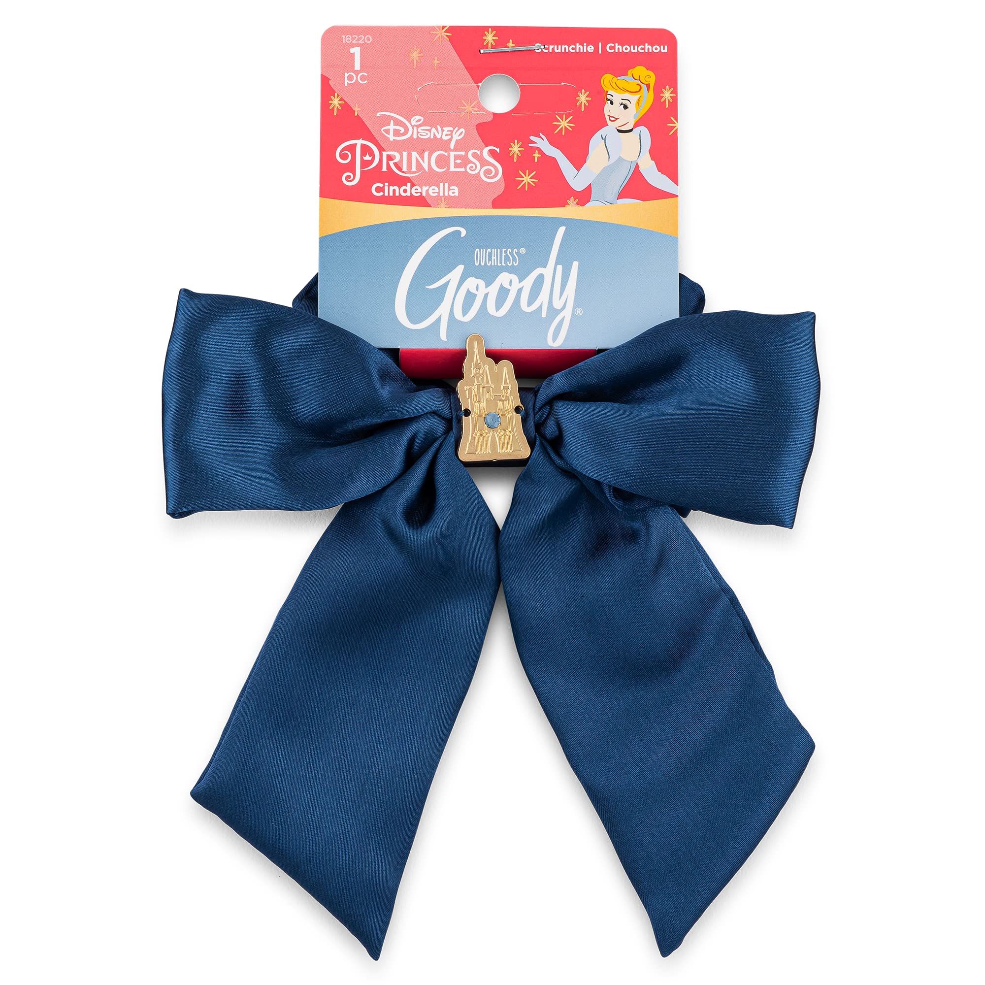 Goody Ouchless XL Scrunchie Bow - Disney Princess, Cinderella - Hair Accessories for Men, Women, Boys & Girls - Style With Ease 