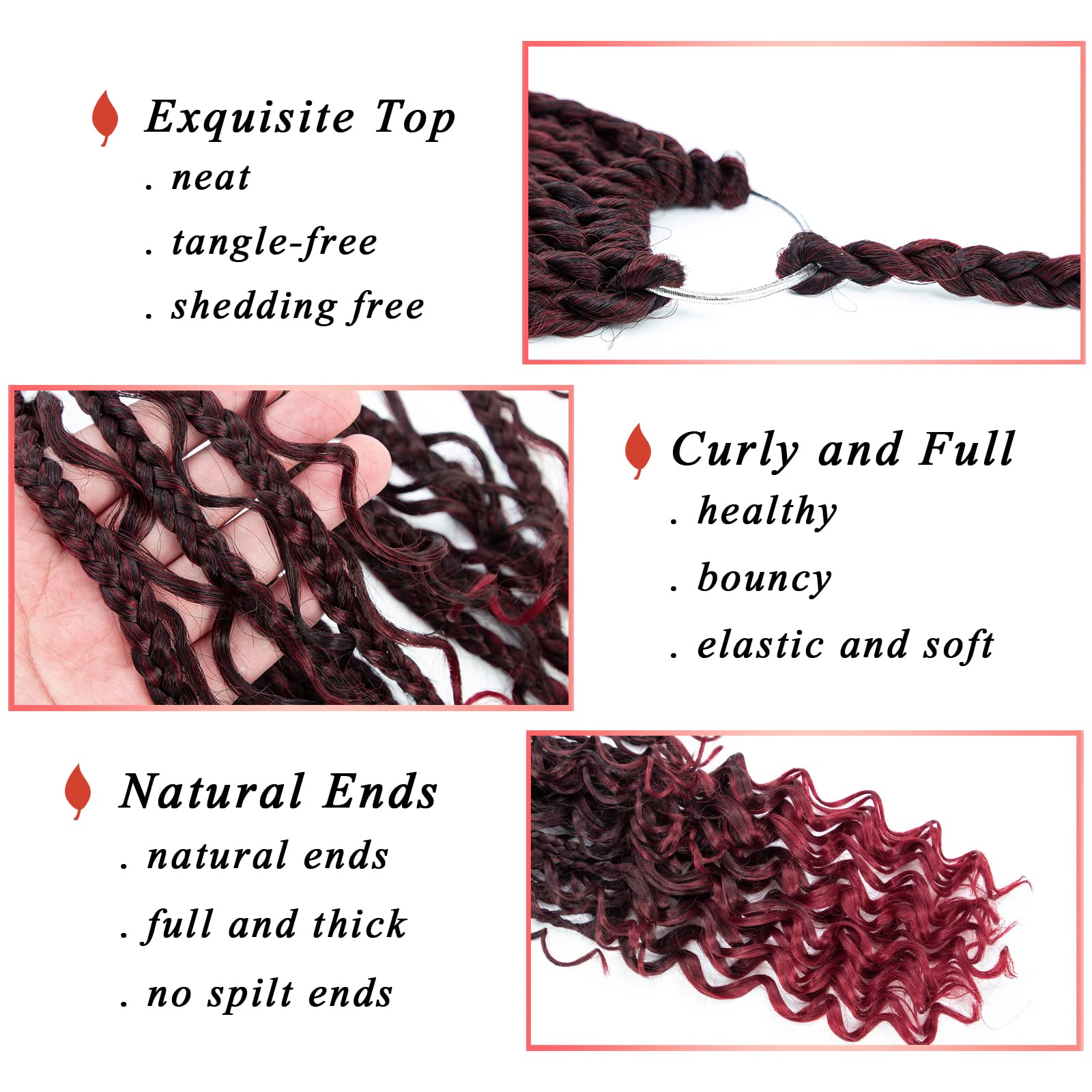 Liang Dian Goddess Box Braids Crochet Hair 18 Inch 8 Packs Boho Box Braids Crochet With Curly Ends Box Braids For Black Women Pr