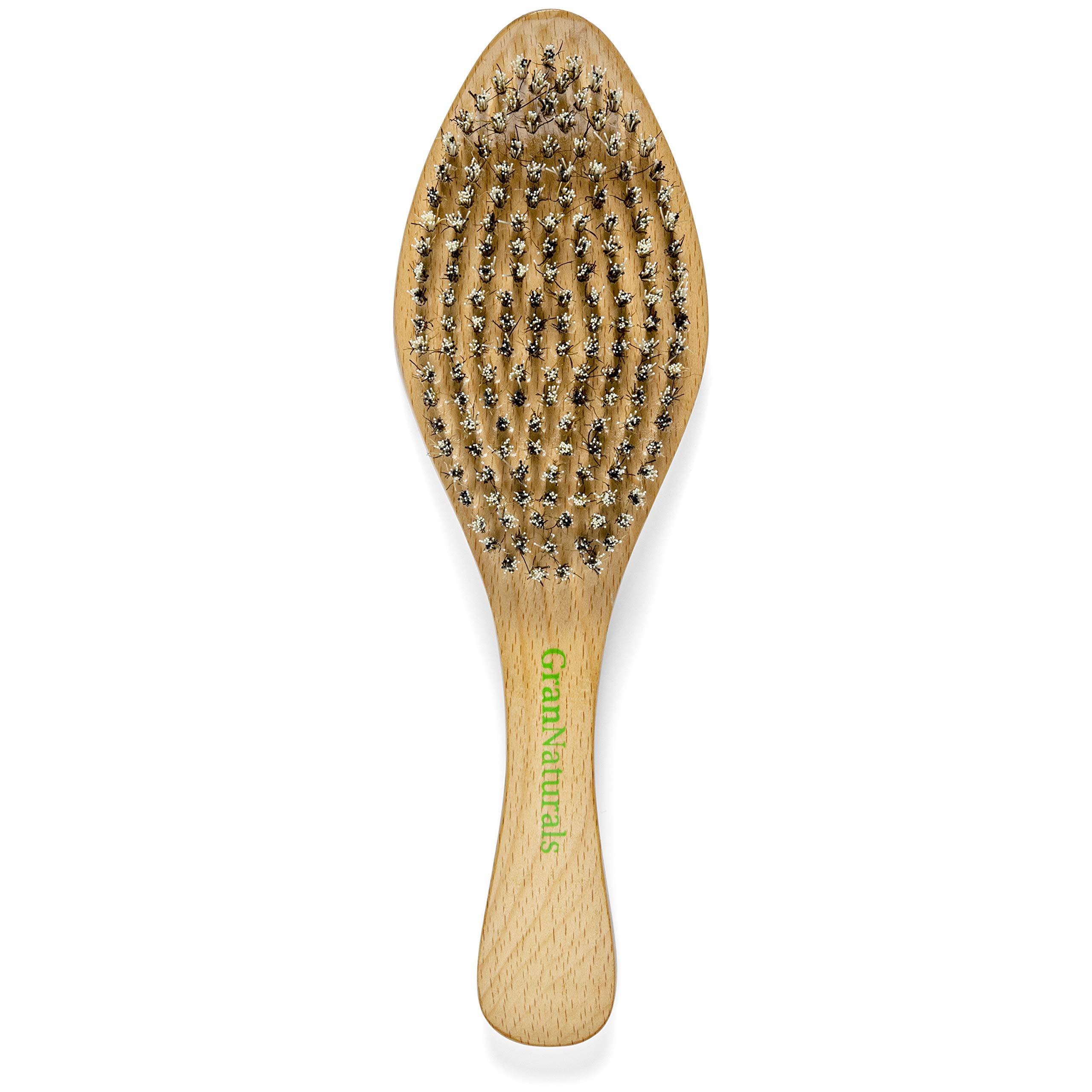 Grannaturals Extra Hard Wave Brush - Curved Boar & Extra Hard Nylon Bristle Hair Brush For 360 Waves