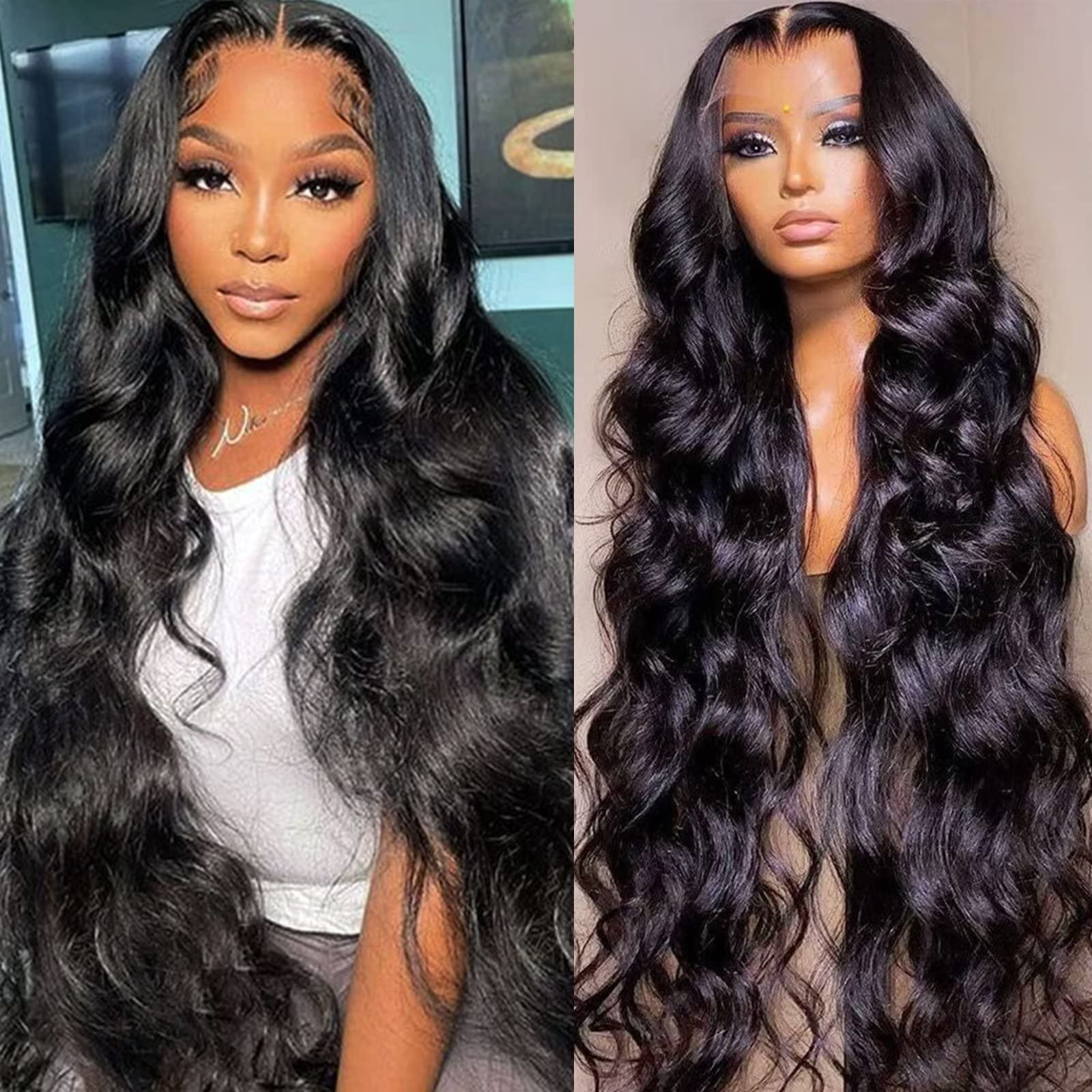 Lemoda 210% Density 13x6 Full Lace Frontal Virgin Human Hair Wigs Body Wave 13x6 HD Transparent Lace Front Wigs Brazilian Pre Pl