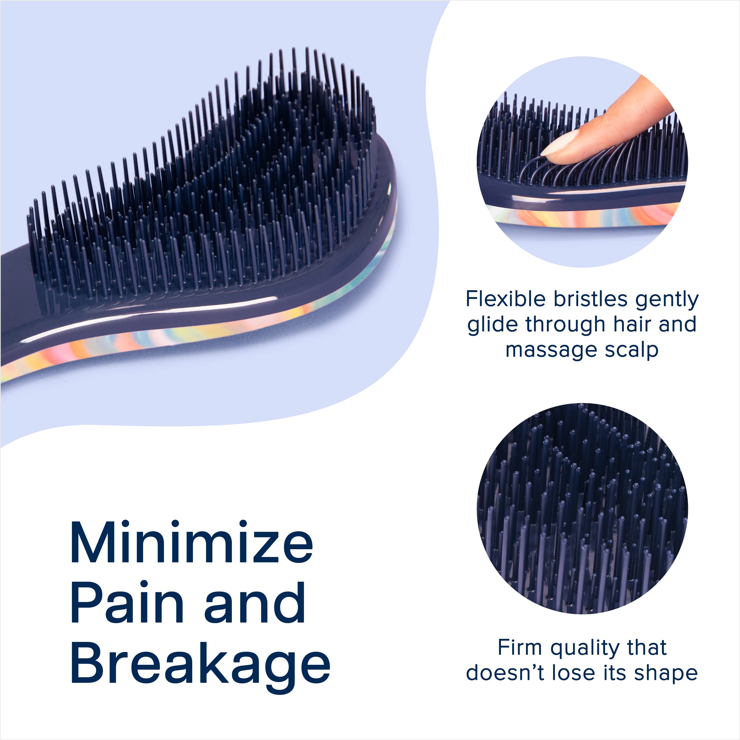 Crave Naturals Glide Thru Detangling Brush For Adults & Kids Hair - Detangler Natural, Curly, Straight, Wet, Dry Hairbrush Men&W