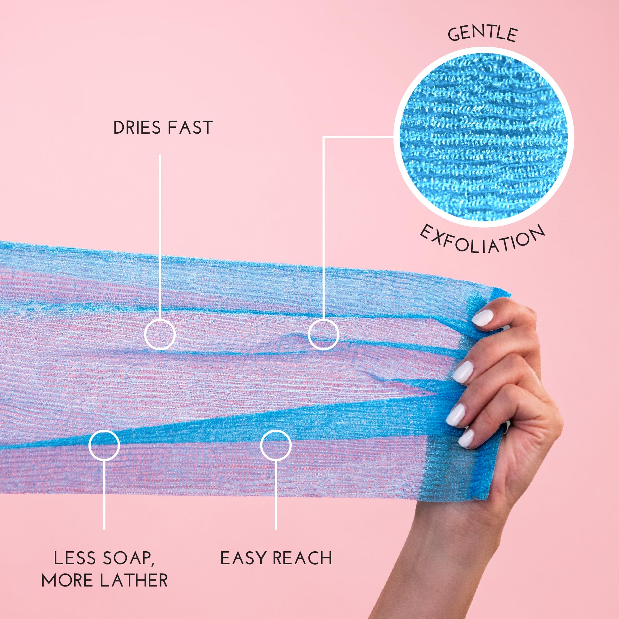 S&T Inc. Back Scrubber For Shower, Exfoliating Body Scrubber Or Bath Exfoliating Towel For Skin Care, 11.8 Inches X 35.4 Inches,