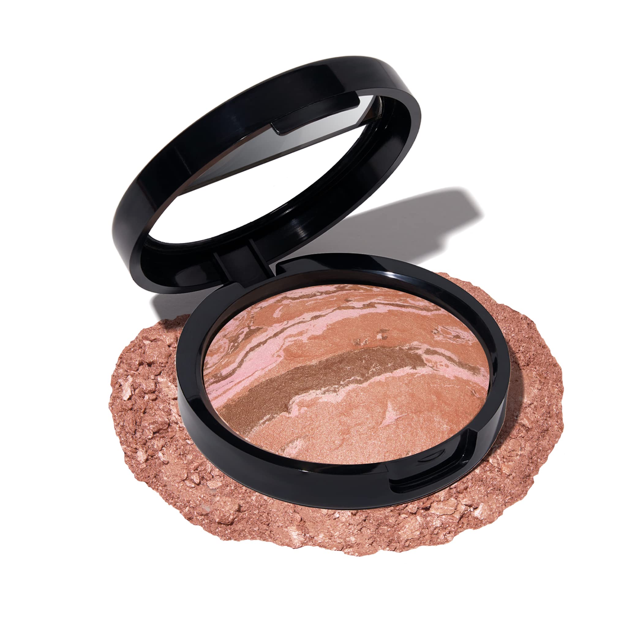 LAURA gELLER NEW YORK Baked Blush-n-Bronze Marbleized 2-in-1 Sculpting Bronzer Blush - ginger Bronze - contour Face with a Radia