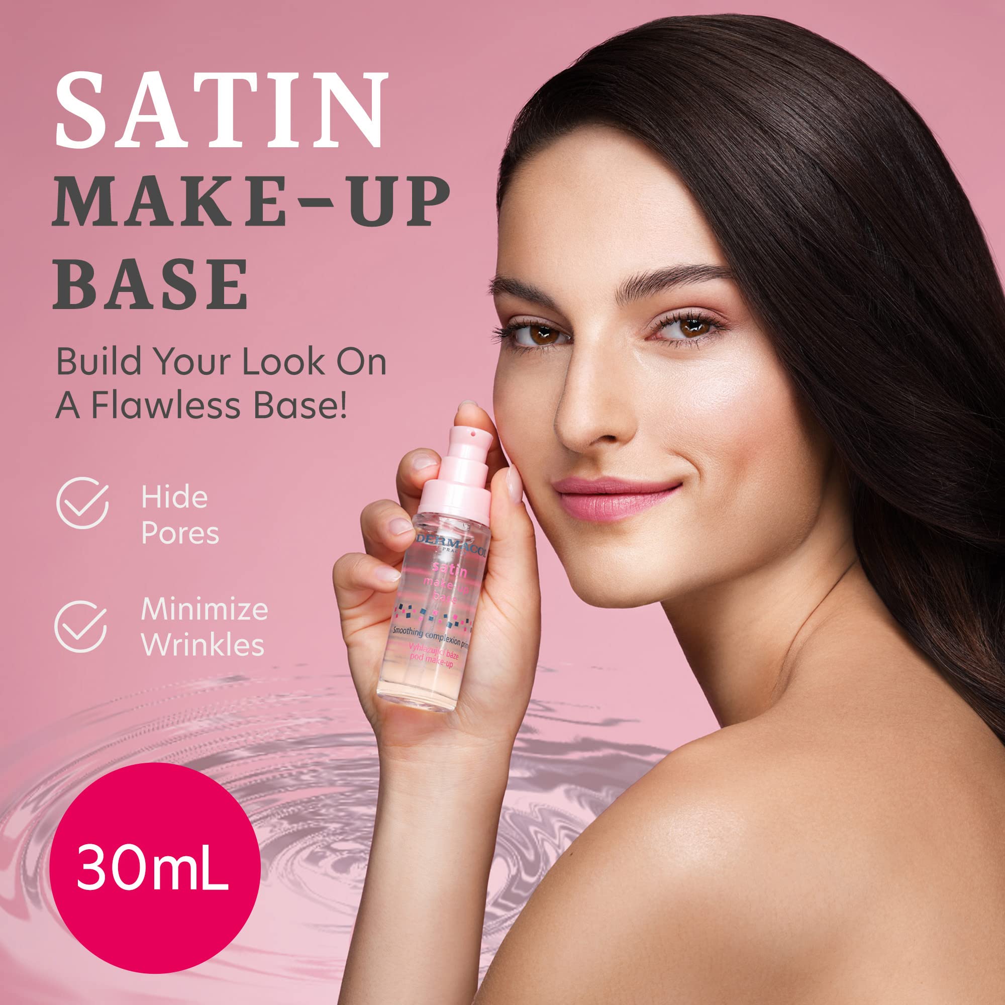 Dermacol - Satin Makeup Base, Matte Face Primer for Wrinkles and Pores, Transparent Makeup Primer for Oily Skin & Dry and Combin