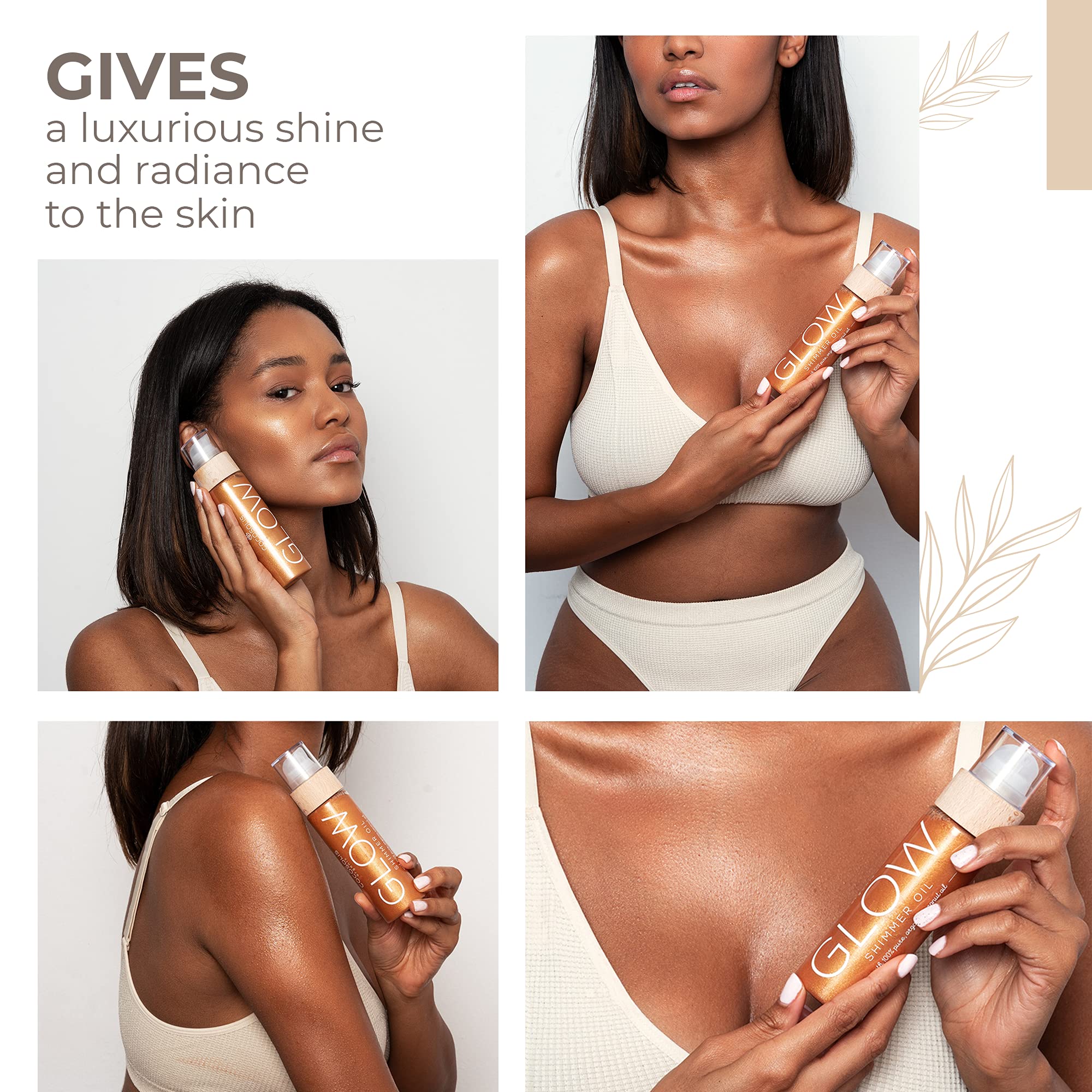 COCOSOLIS GLOW Shimmer Oil  Illuminizing Natural Dry Oil With Shiny Particles  Leaves The Skin Glowing & Enhances a Golden Tan