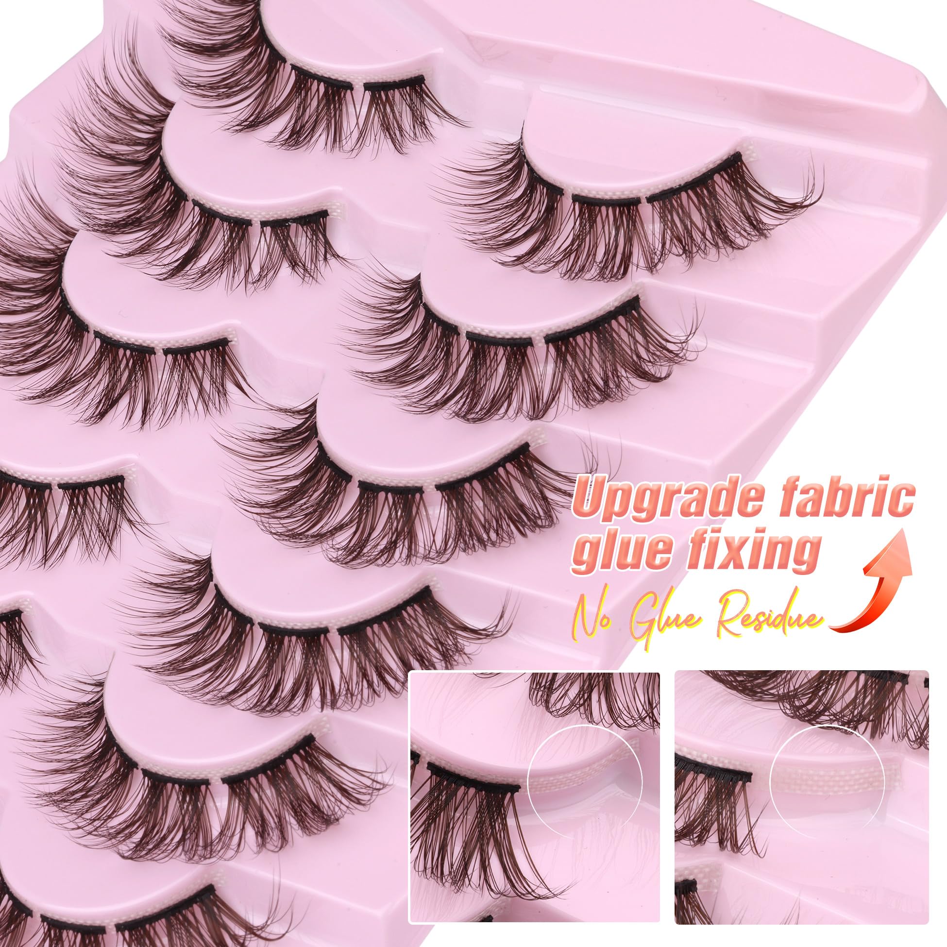 Lash Clusters DIY Eyelash Extension Natural Look Cluster Lashes Brown Fluffy DIY Lash Extensions 3D Individual Lashes Mink False