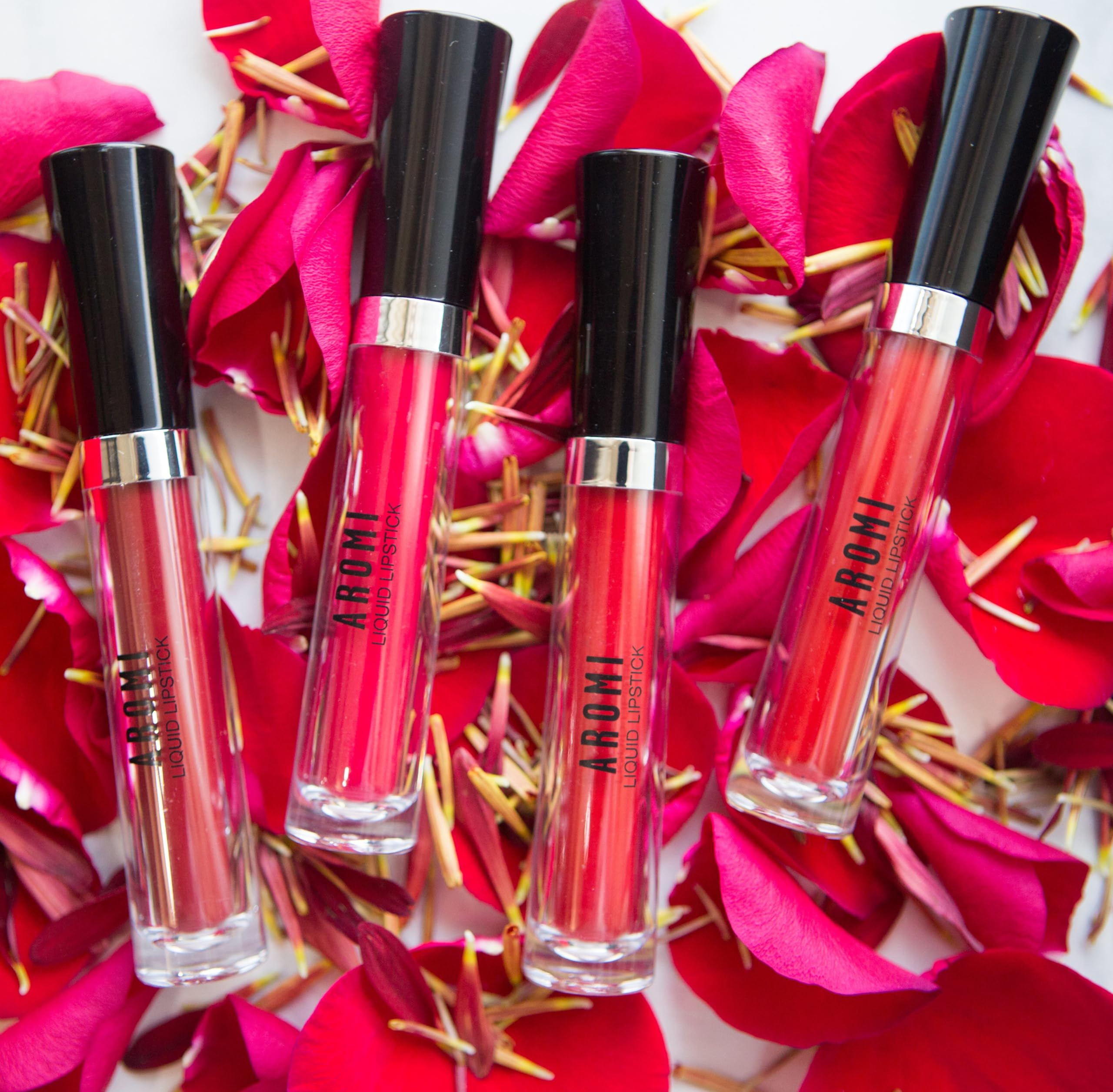 Aromi True Red Matte Liquid Lipstick, Retro Red Lip Color With Blue Undertones, Smudge Proof, Long Lasting, Vegan And Cruelty-Fr