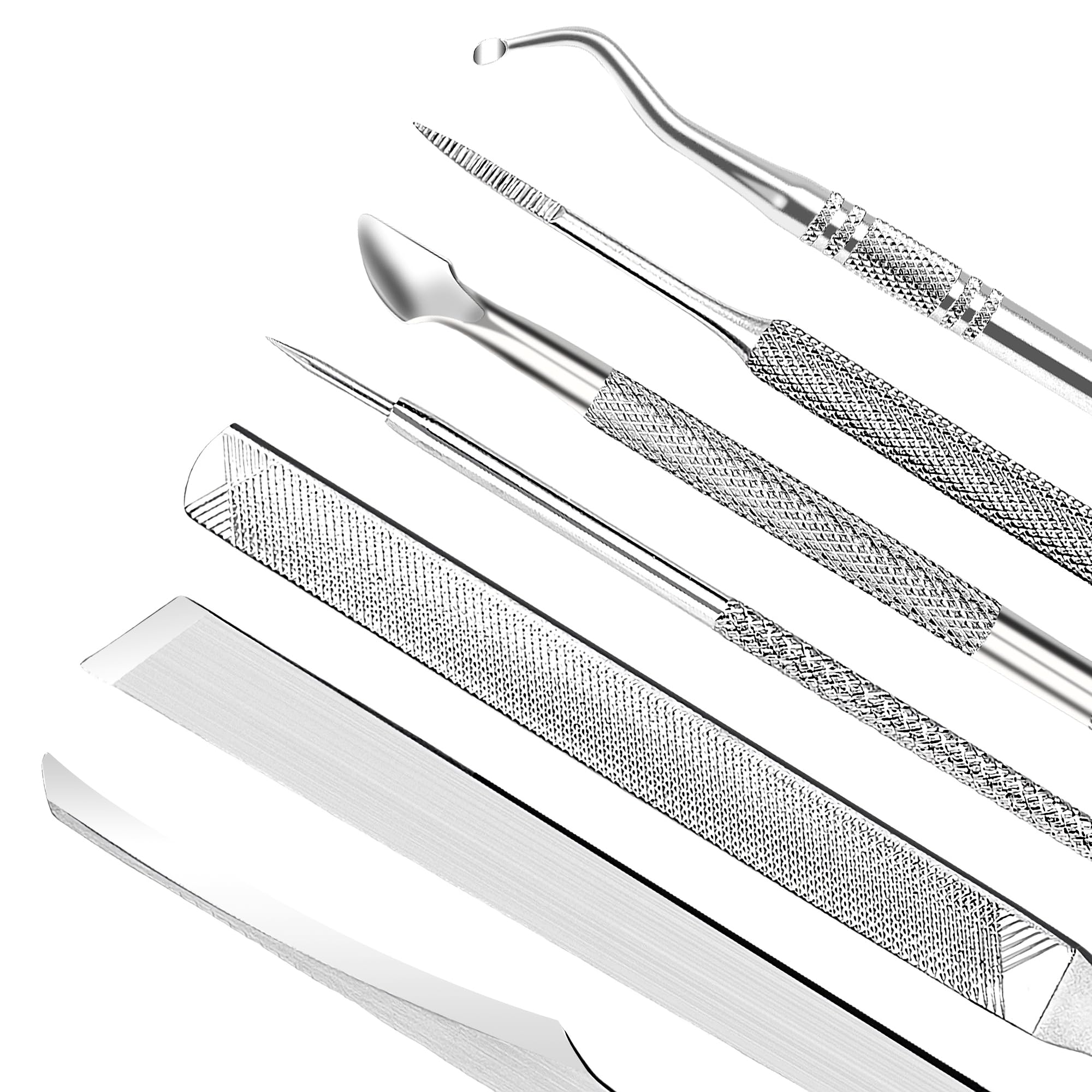 ZIZZON 7 Pcs Ingrown Toenail File and Lifters Set, Stainless Steel Ingrown Toenail Removal Kit, Manicure Treatment Under Nail Cl