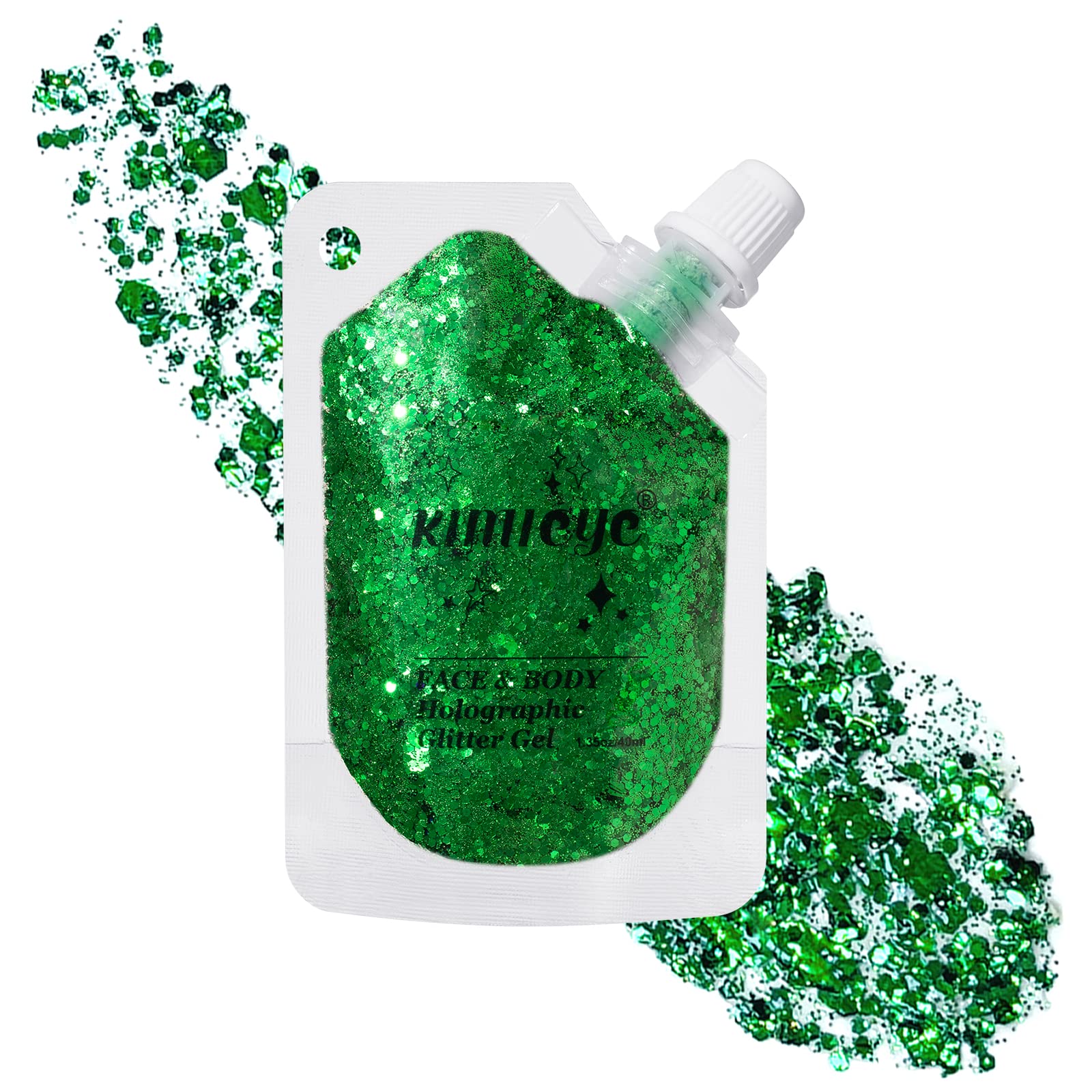 Holographic Face Glitter Gel Body Shimmer Makeup for for Hair, Face, Clavicle, Arm, Nail, Eyeshadow, Long Lasting Waterproof Par