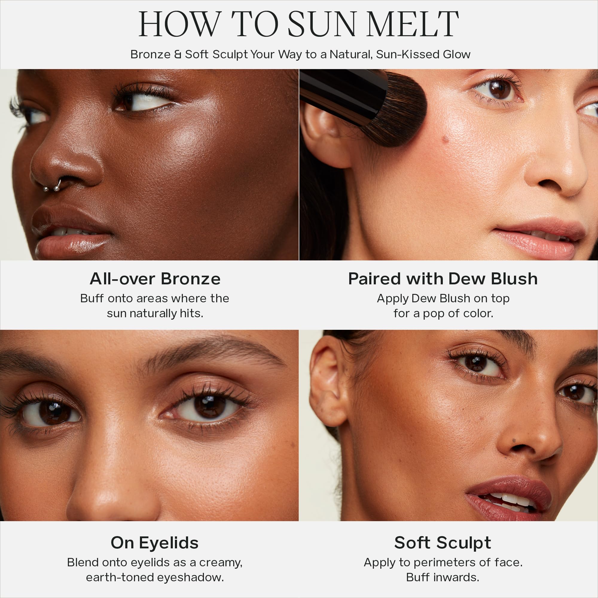 Saie Sun Melt Bronzer - Buildable Cream-Balm Bronzer For Face Sculpting - Cream Contour With Velvet Finish - Fair Bronze (1 Oz)