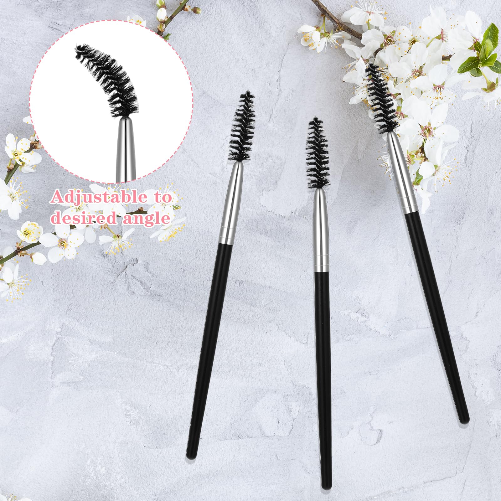 4 Pack Eyebrow Brush Makeup Lash Spoolies Set Reusable Mascara Brush Eyelash Brushes Wands Black Portable Eye Brushes for Eyelas