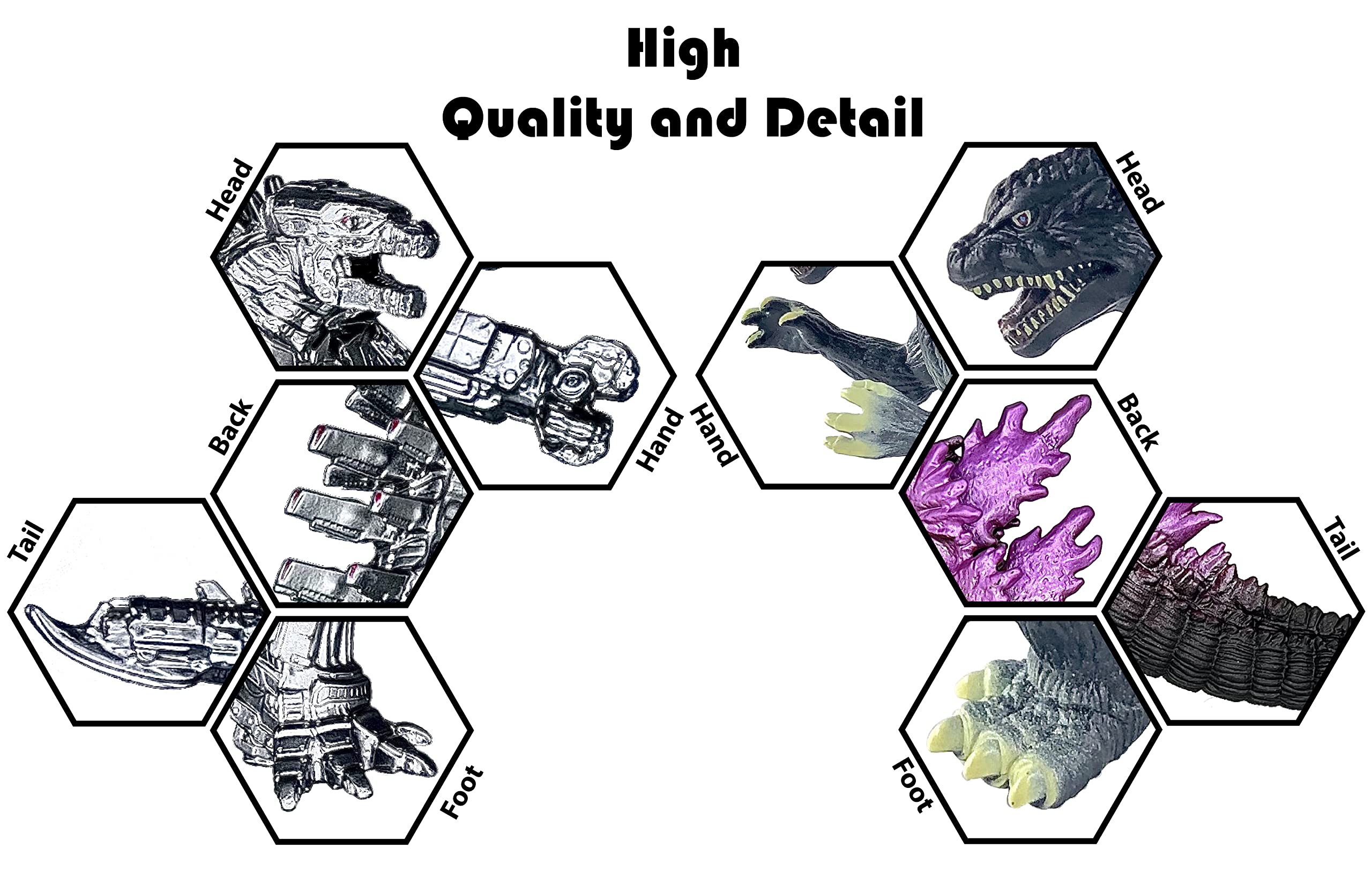 Twcare Set of 2 godzilla Millennium Mecha Mechagodzilla King of The Monsters Toys, 2021 Movable Joints Action Figures Movie Seri