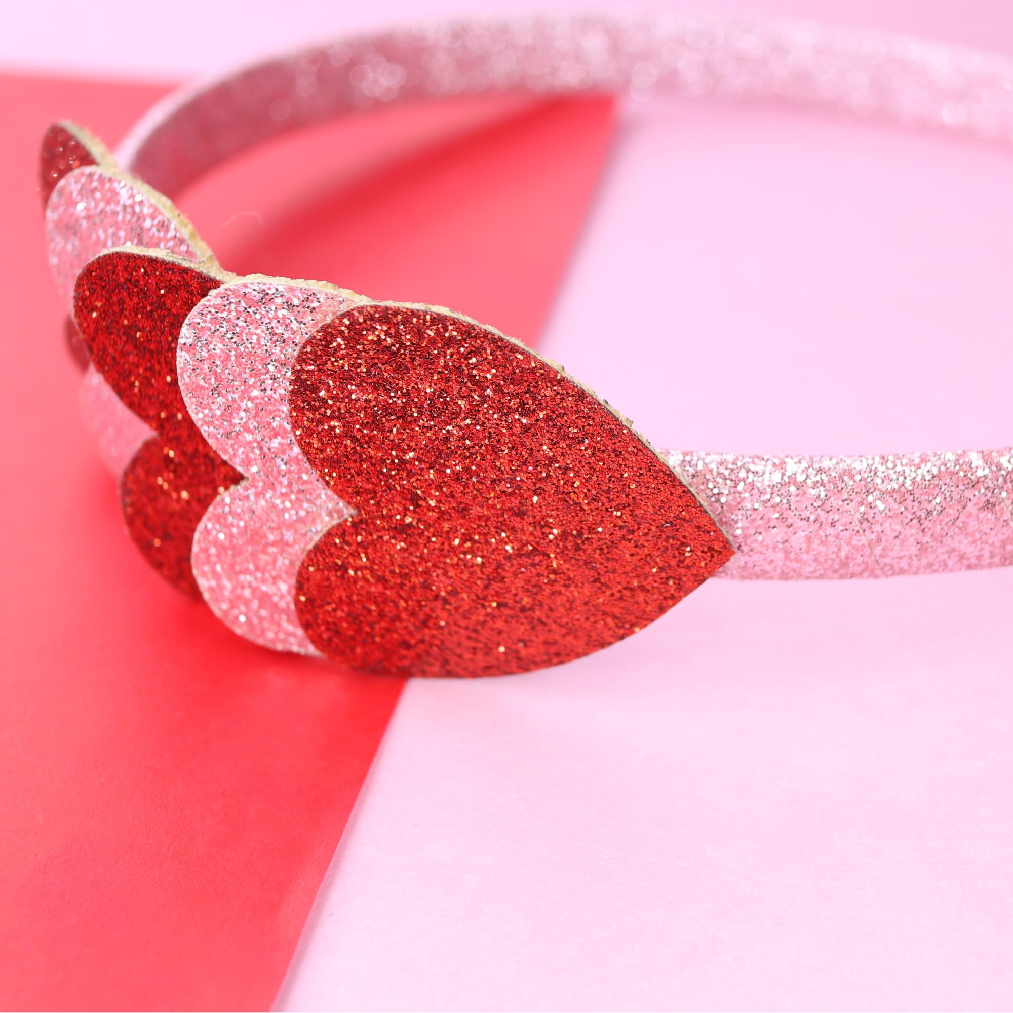 Needzo Sparkly Heart Valentine'S Day Headband, 2025 Vday Party Hair Accessory, One Size