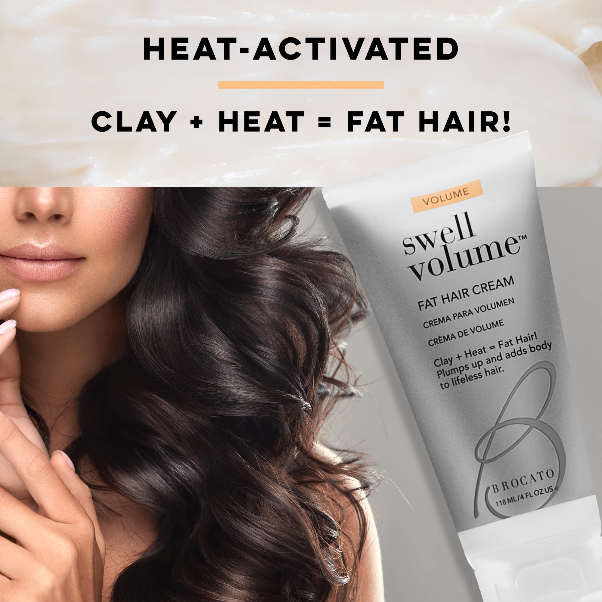 Brocato Swell Volume Hair Cream, 6 Oz: Volumizing & Thickening Cream For Men & Women | Heat Activated Fat Hair Volumizer Cream P