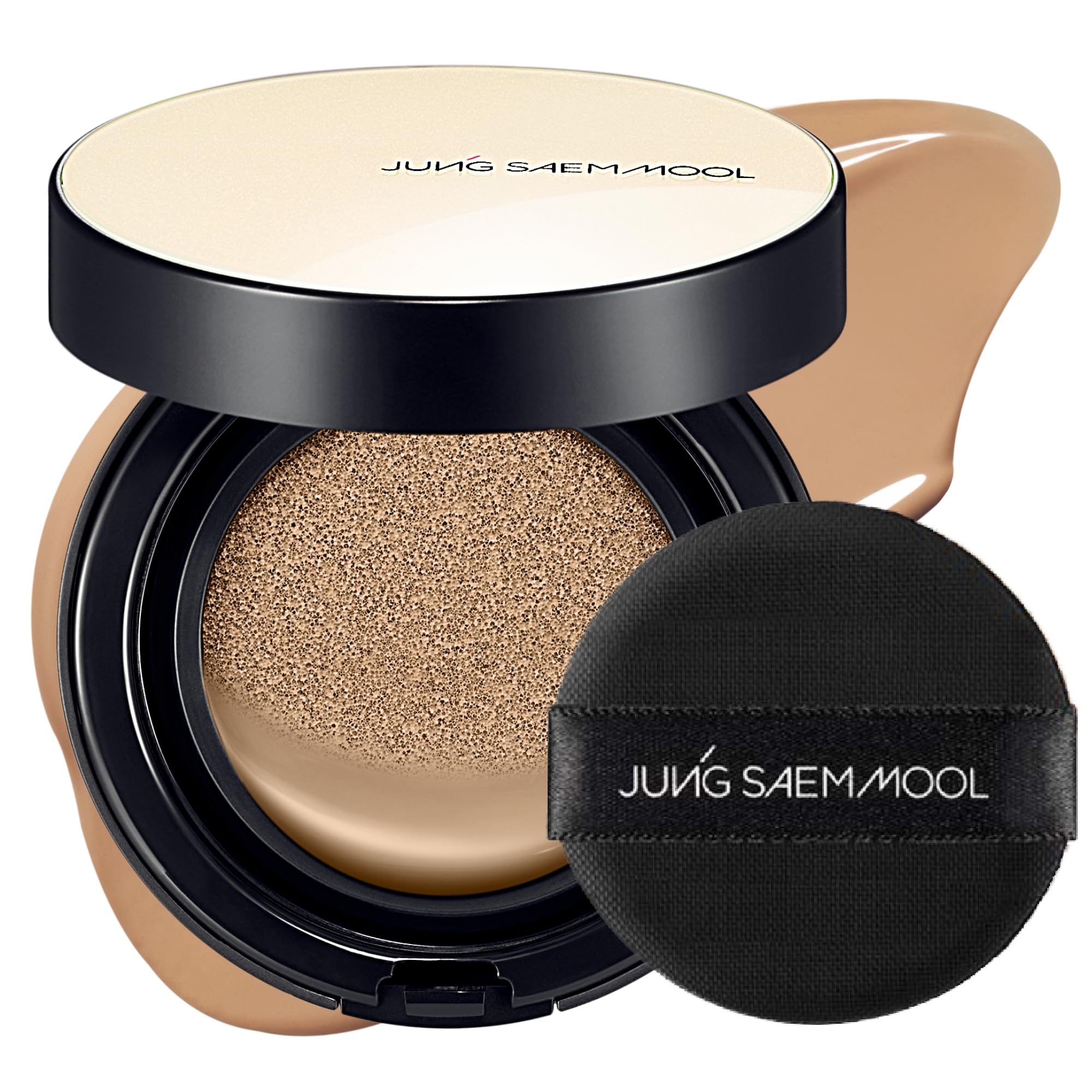 JUNG SAEM MOOL Essential Skin Nuder Cushion 28N Camel 0.49 Fl Oz, No Refill, Natural Radiant Finish Cushion Foundation with Buil