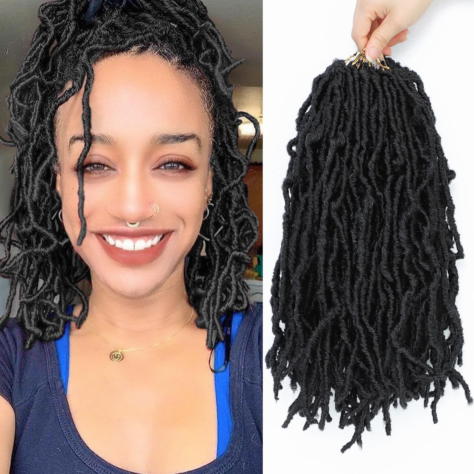 Faux Locs Crochet Hair 12 Inch 7 Packs Short Natural Black Crochet Soft Locs Pre Looped Soft Locs Crochet Hair For Kids Women Bu